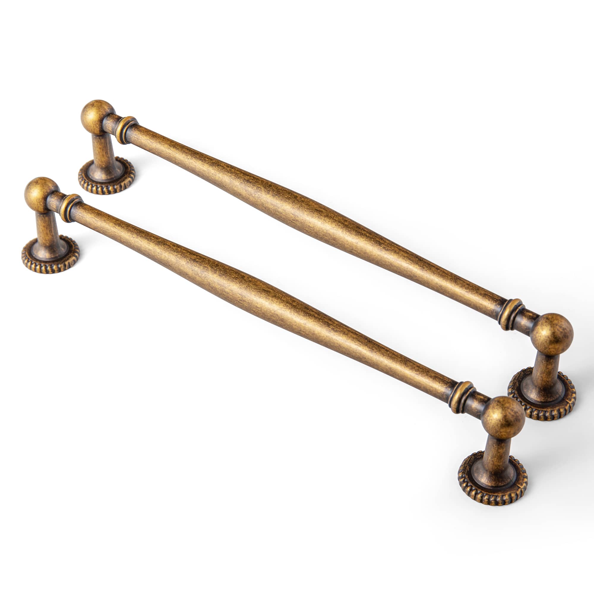 Goo-Ki Antique Brass / 7.6'' Hole Center / 6 Pack Traditional Zinc Alloy Drawer Pulls, Decorative Spindle-Shaped Bar Handles Classic Hardware for Cabinets & Vanities