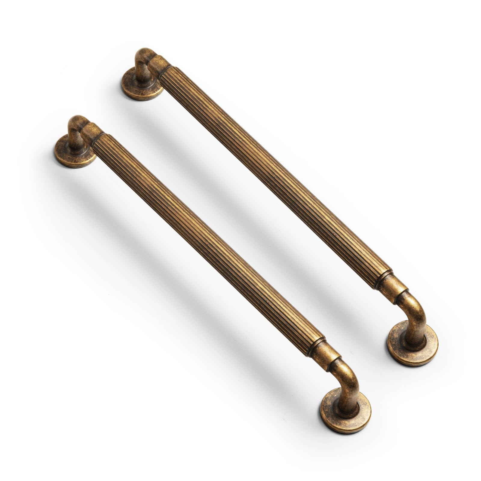 Goo-Ki Antique Brass / 7.6'' Hole Center / 6 Pack Vintage Textured Zinc Alloy Cabinet Pulls - Stylish Hardware for Kitchen Cabinets & Dresser Drawers