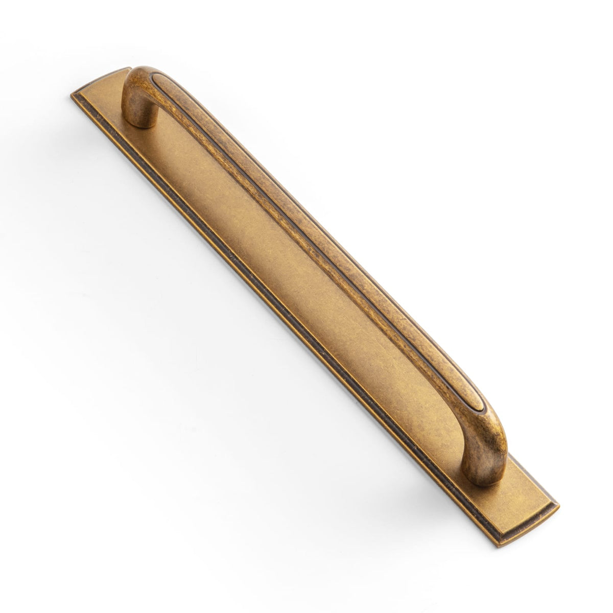 Goo-Ki Antique Brass / 7.6'' Hole Center with Back Plate G011 / 2 Pack Elegant Antique and Brushed Brass Bar Pull Cabinet Handles with Unique Design