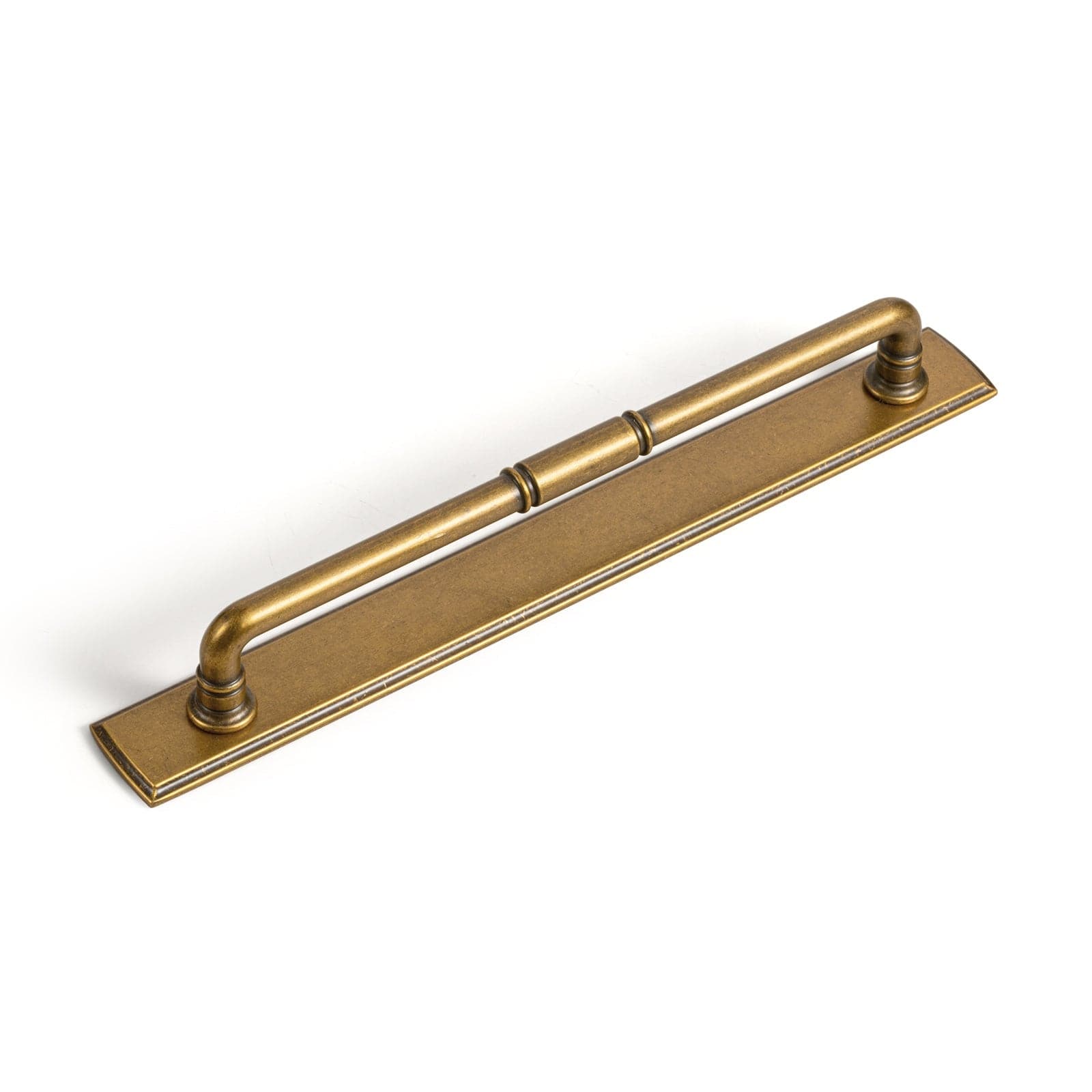 Goo-Ki Antique Brass / 7.6'' Hole Center with Back Plate G011 / 2 Pack Vintage Brass Pipe Style Cabinet Handles for Modern - Rustic Interiors