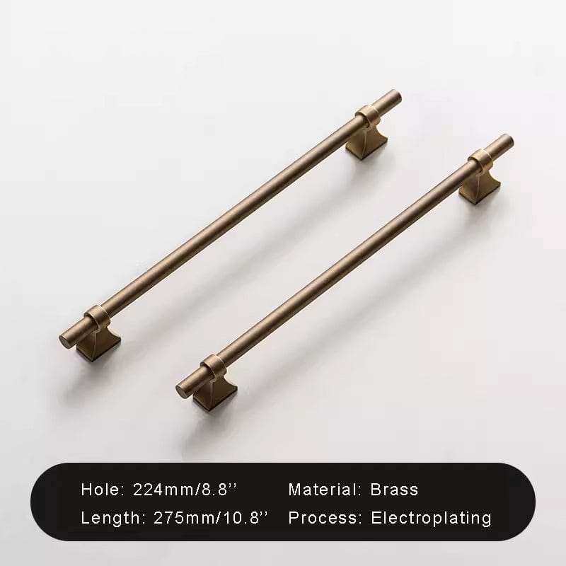 Goo-Ki Antique Brass / 8.8'' Hole Center / 1 Pack Luxury Stain Brass Furniture Handle Solid Brass Kitchen Cabinet Pull T Bar Handle