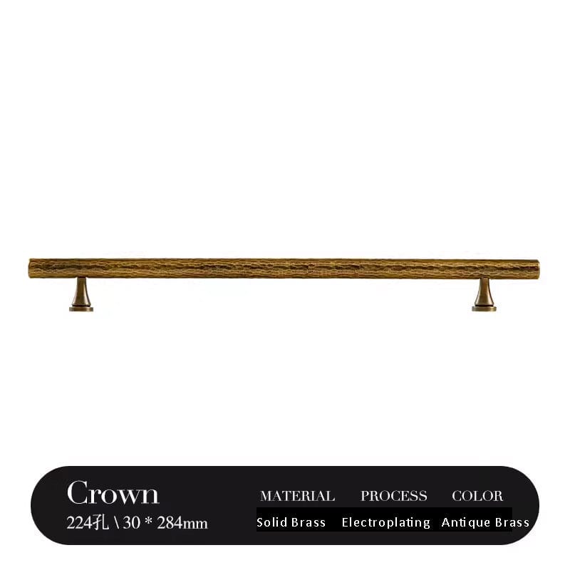 Goo-Ki Antique Brass / 8.8'' Hole Center / 2 Pack Retro Bronze Handmade Solid Brass Cabinet Bar Pulls Hammerline Brass Pulls