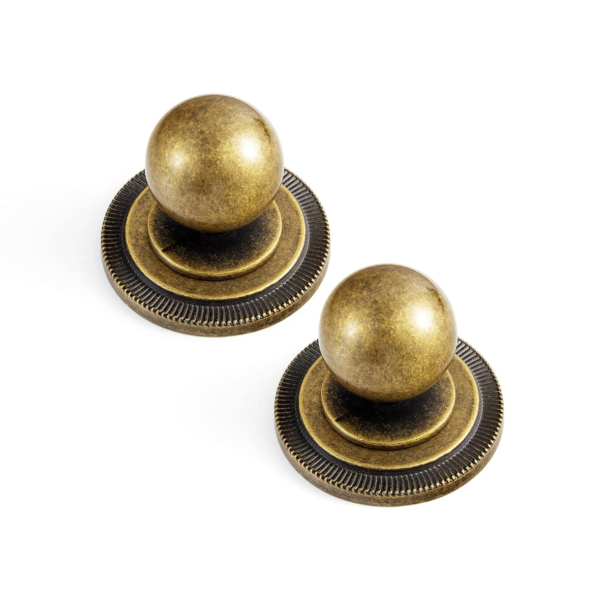 Goo-Ki Antique Brass / 9595 Knob with Back Plate B / 6 Pack Timeless Drawer Pulls Classic Vintage Furniture Handle Elegant Modern Home Decor