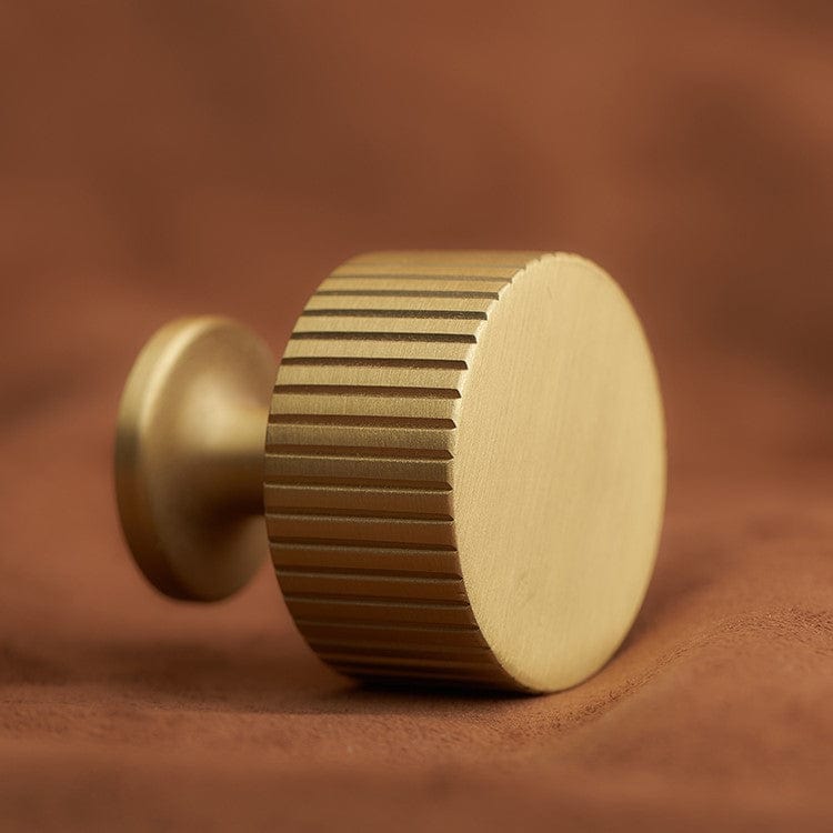 Goo-Ki Antique Brass Cabinet Handles Linear Knurled Solid Brass Drawer Knobs 1 Pcs