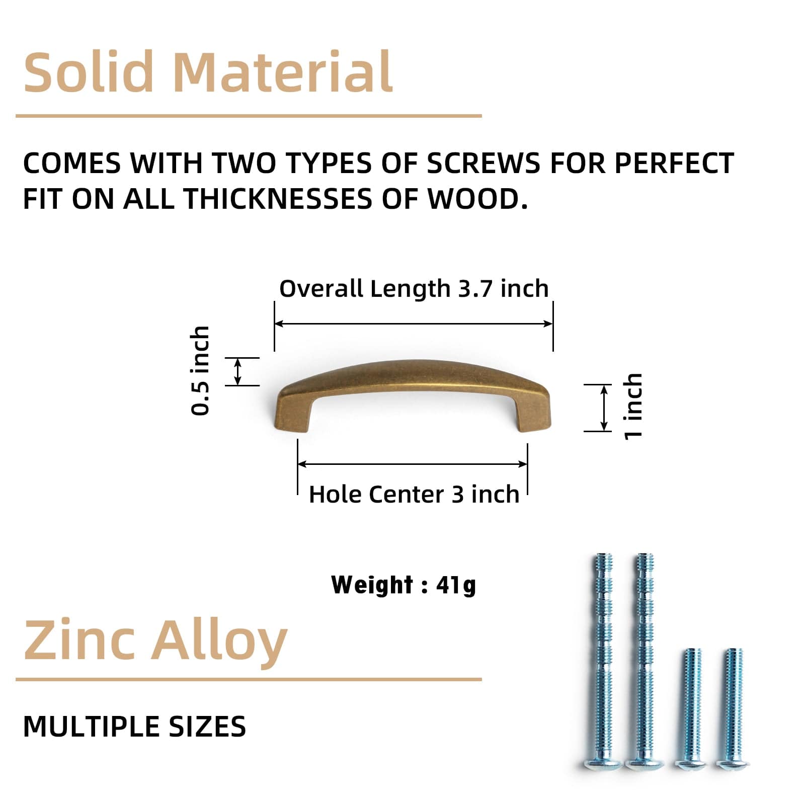 Goo-Ki Antique Brass Cabinet Handles Timeless Drawer Pulls for Classic Furniture Revival