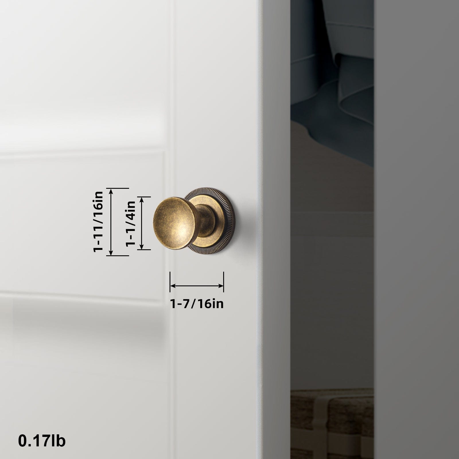 Goo-Ki Antique Brass Cabinet Knobs with Round Back Plate Vintage Drawer Hardware Handles for Bedroom