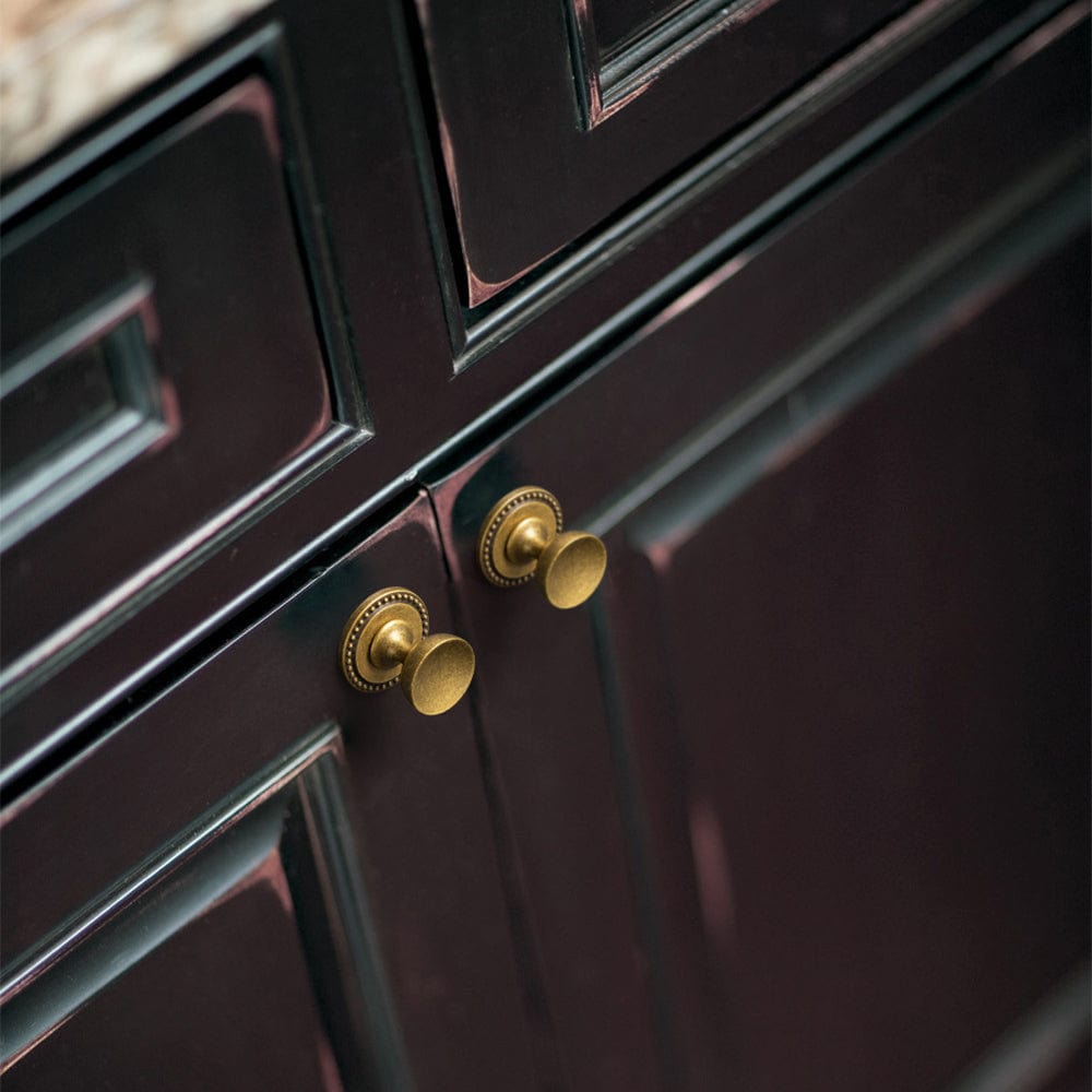 Goo-Ki Antique Brass Cabinet Knobs with Round Back Plate Vintage Drawer Hardware Handles for Bedroom