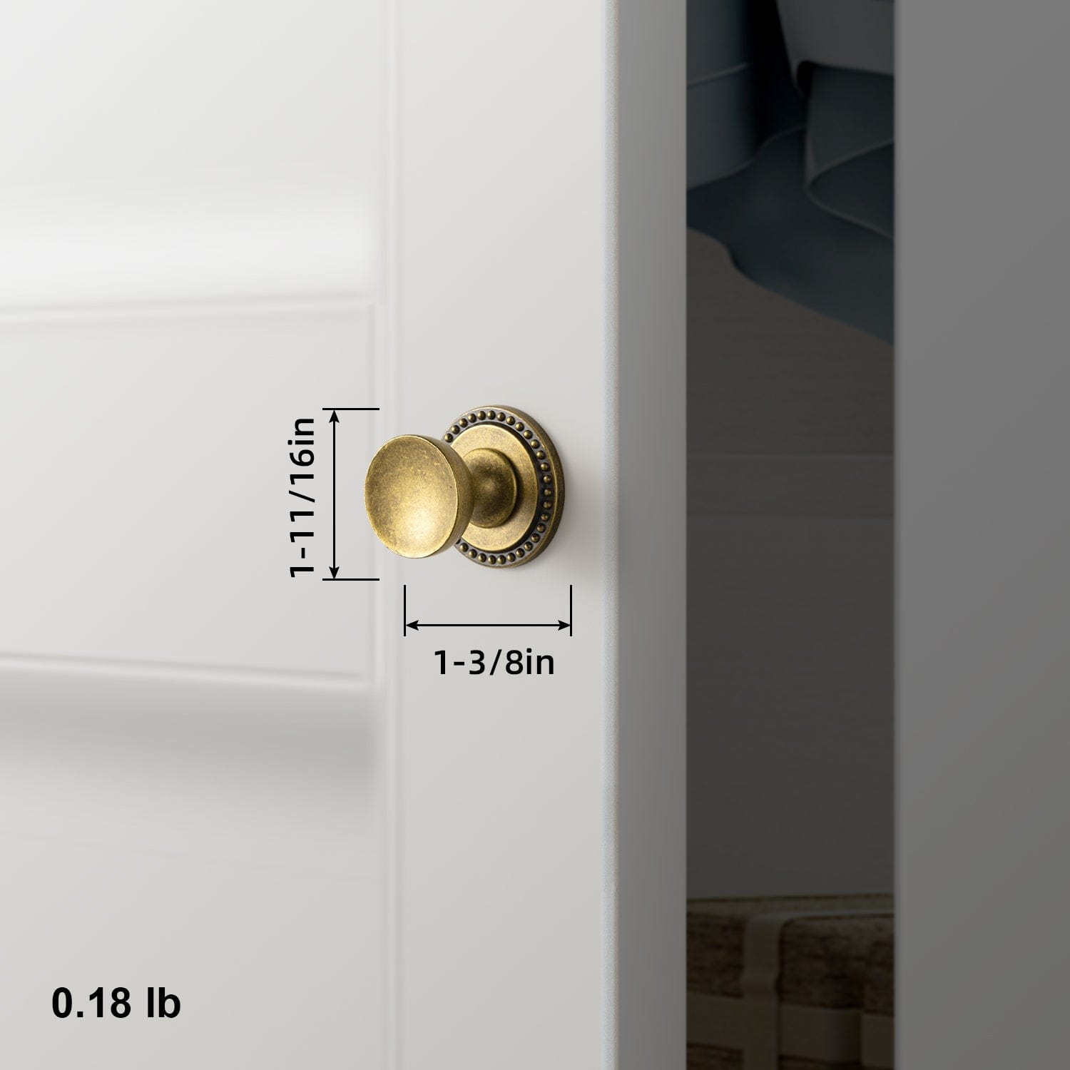 Goo-Ki Antique Brass Cabinet Knobs with Round Back Plate Vintage Drawer Hardware Handles for Bedroom