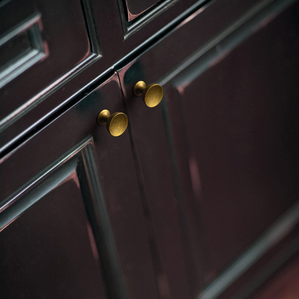 Goo-Ki Antique Brass Cabinet Knobs with Round Back Plate Vintage Drawer Hardware Handles for Bedroom