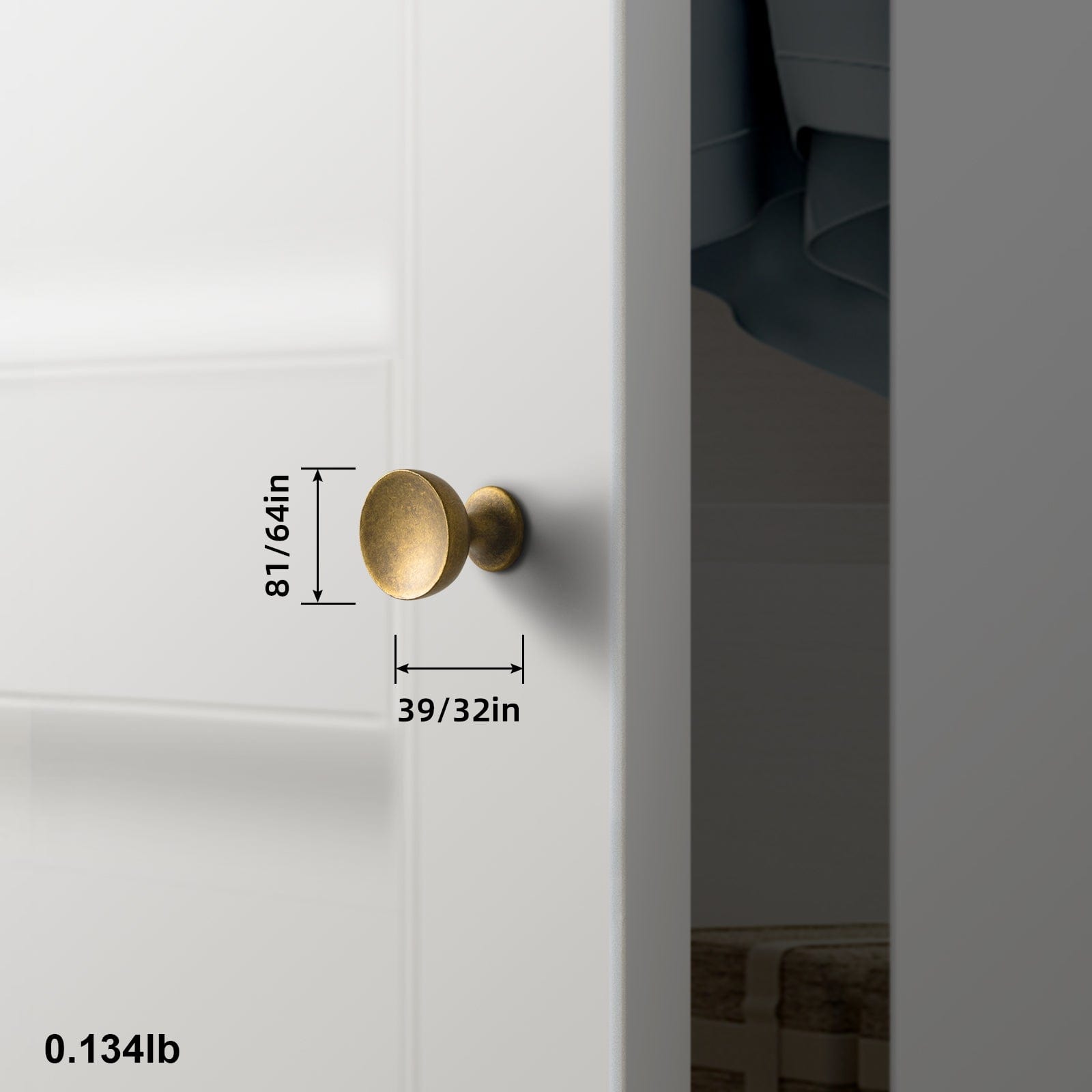 Goo-Ki Antique Brass Cabinet Knobs with Round Back Plate Vintage Drawer Hardware Handles for Bedroom