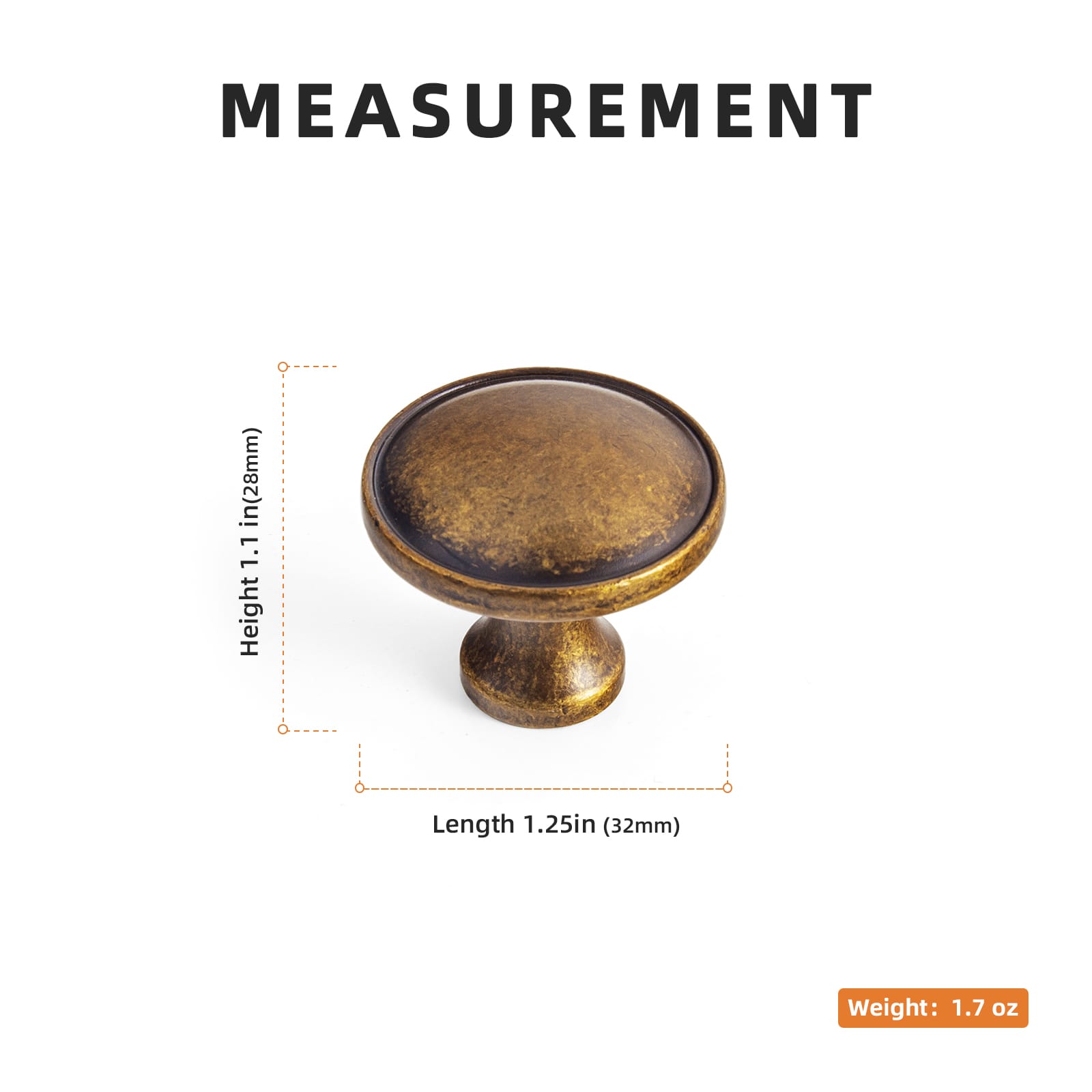 Goo-Ki Antique Brass Cabinet Knobs Zinc Alloy Round Drawer Pulls with Vintage Patina Finish Retro Furniture Hardware