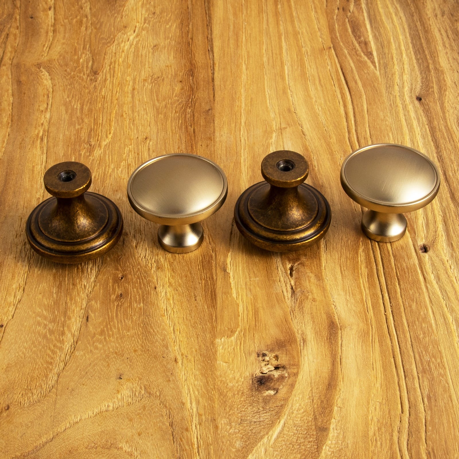 Goo-Ki Antique Brass Cabinet Knobs Zinc Alloy Round Drawer Pulls with Vintage Patina Finish Retro Furniture Hardware