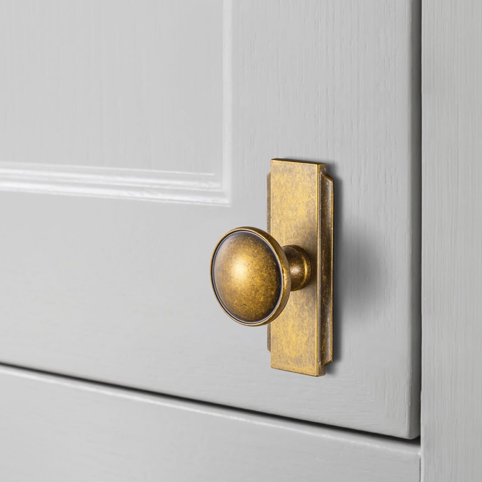 Goo-Ki Antique Brass Cabinet Knobs Zinc Alloy Round Drawer Pulls with Vintage Patina Finish Retro Furniture Hardware