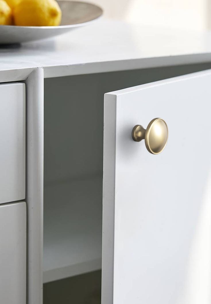 Goo-Ki Antique Brass Cabinet Knobs Zinc Alloy Round Drawer Pulls with Vintage Patina Finish Retro Furniture Hardware