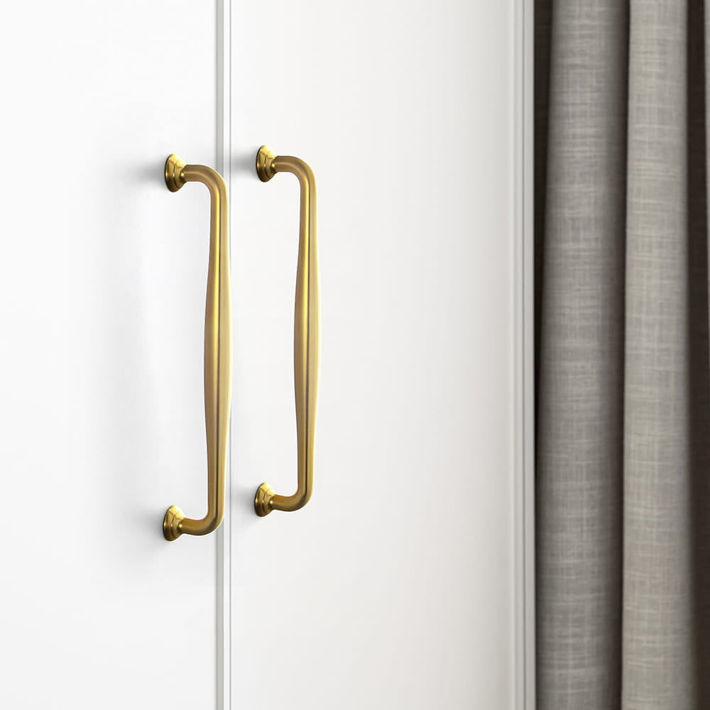 Goo-Ki Antique Brass Cabinet Pulls Solid Drawer Handles for Kitchen