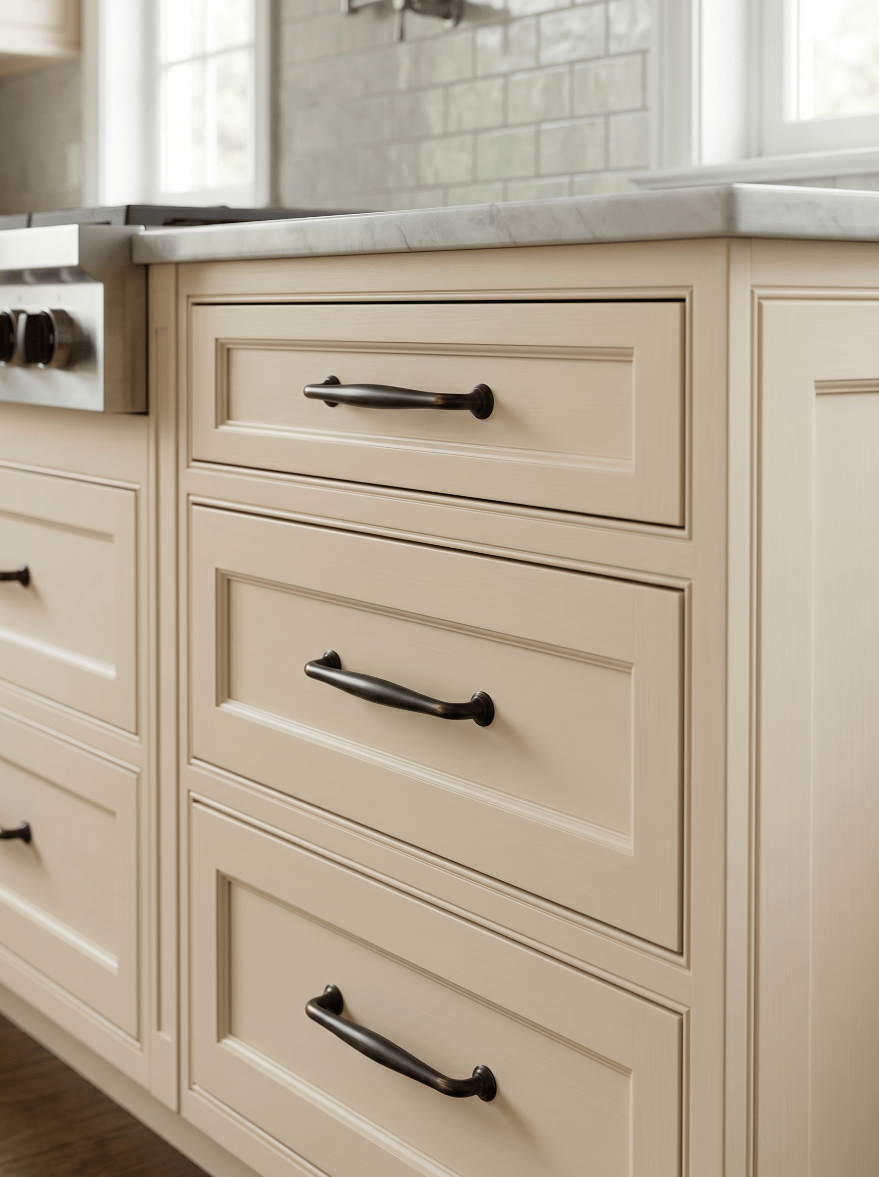 Goo-Ki Antique Brass Cabinet Pulls Solid Drawer Handles for Kitchen