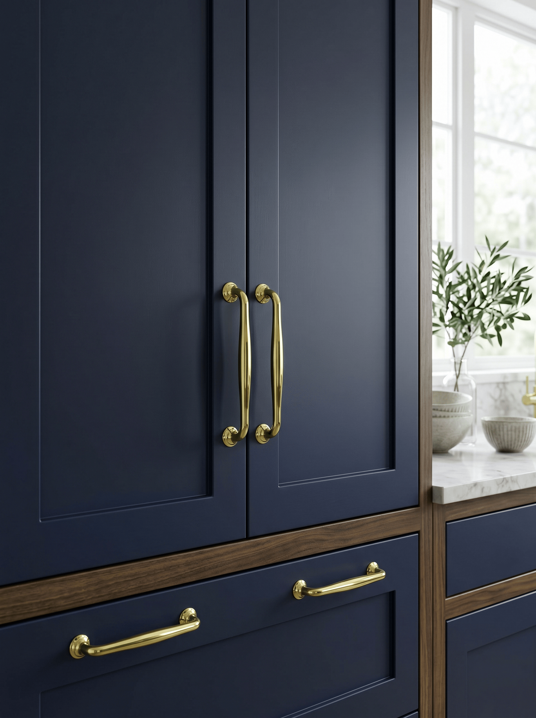 Goo-Ki Antique Brass Cabinet Pulls Solid Drawer Handles for Kitchen