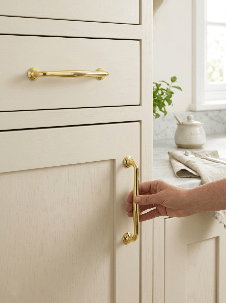Goo-Ki Antique Brass Cabinet Pulls Solid Drawer Handles for Kitchen