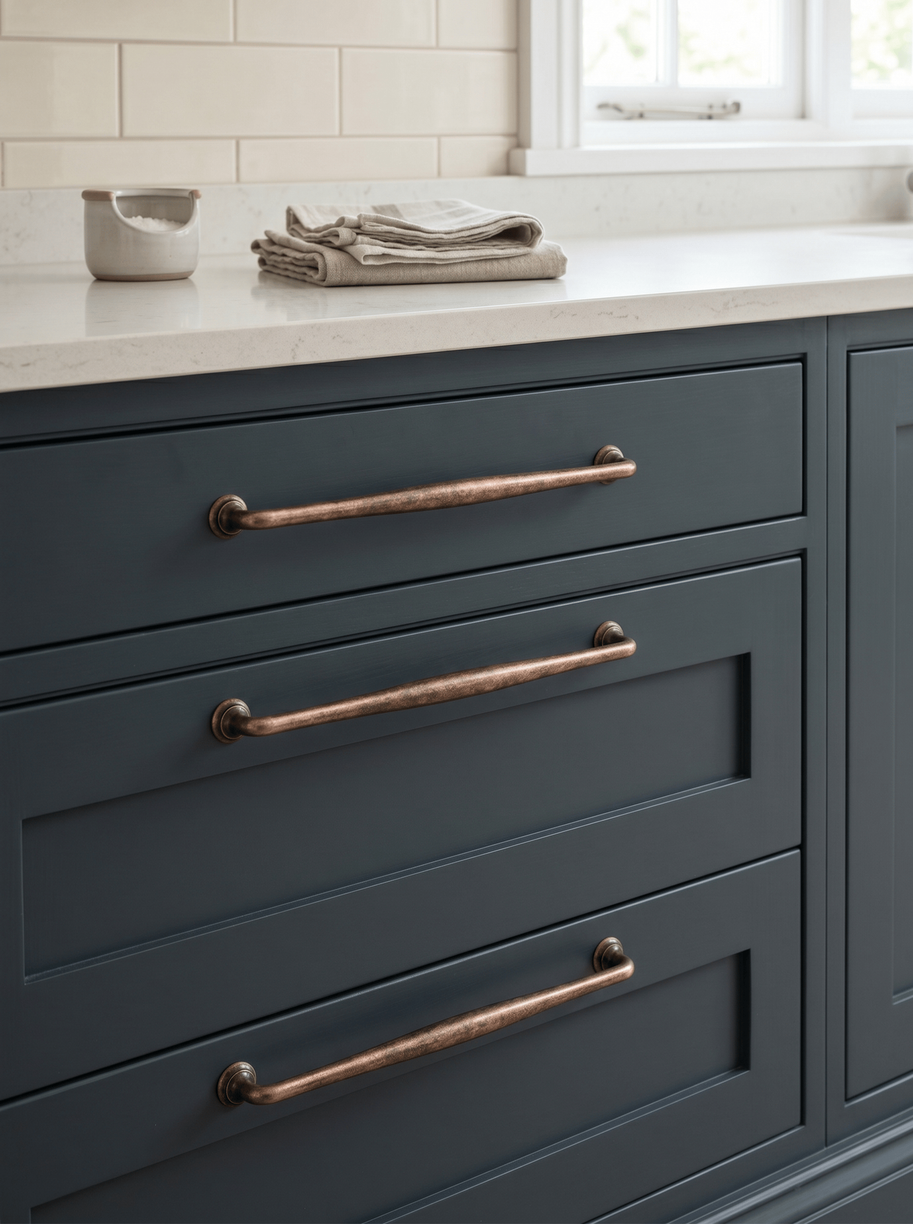 Goo-Ki Antique Brass Cabinet Pulls Solid Drawer Handles for Kitchen