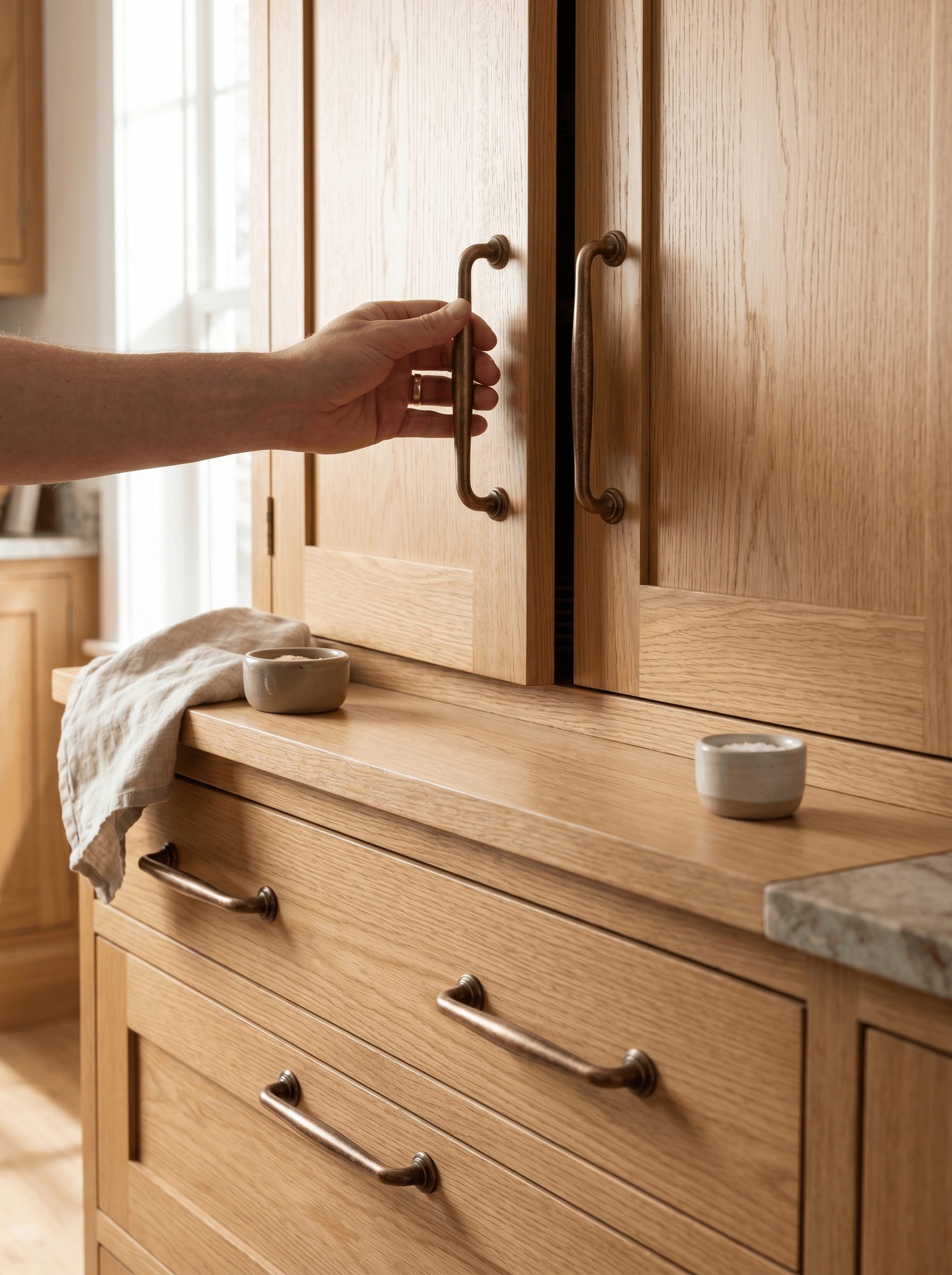 Goo-Ki Antique Brass Cabinet Pulls Solid Drawer Handles for Kitchen
