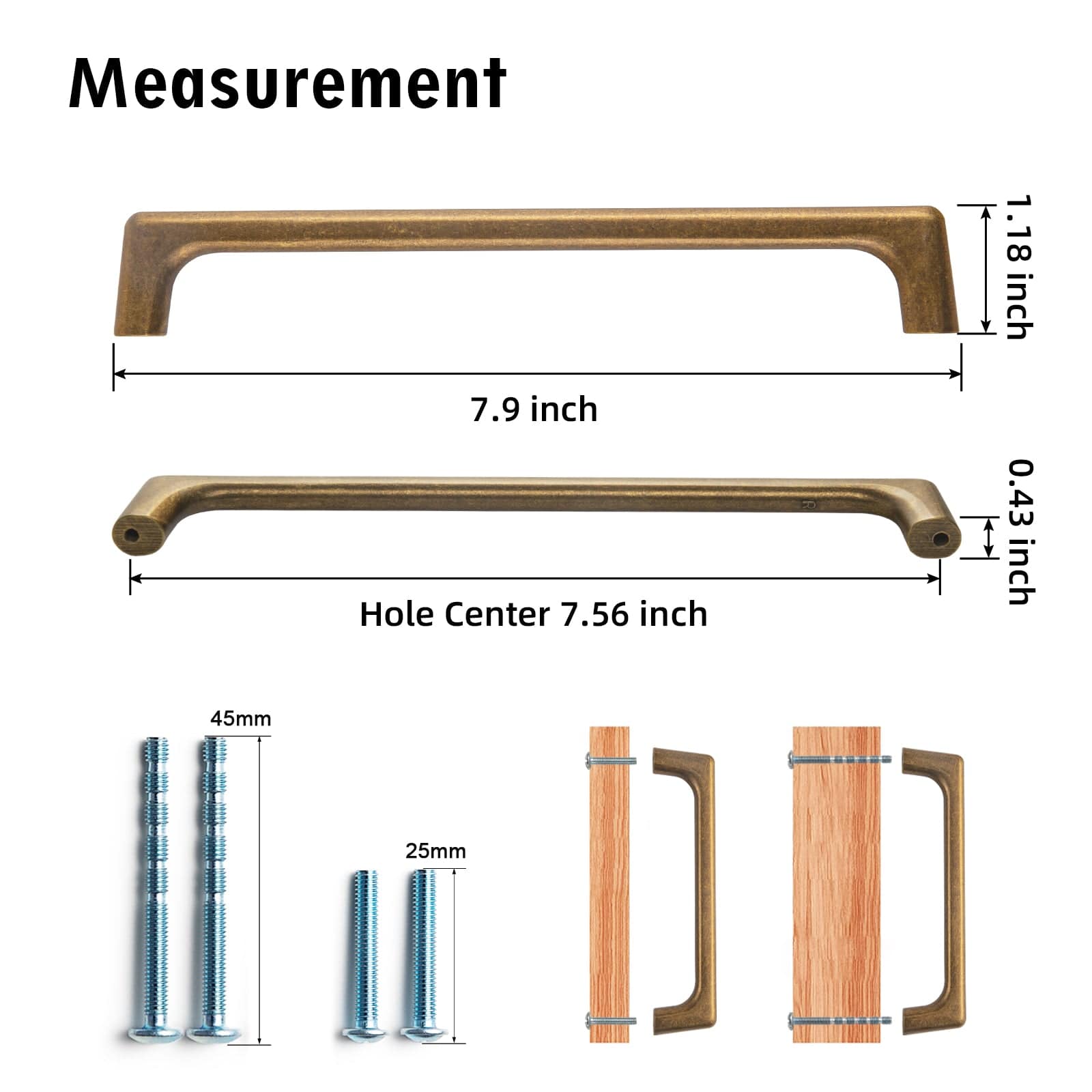 Goo-Ki Antique Brass Cabinet Pulls Stylish Aluminum Alloy Cabinet Hardware