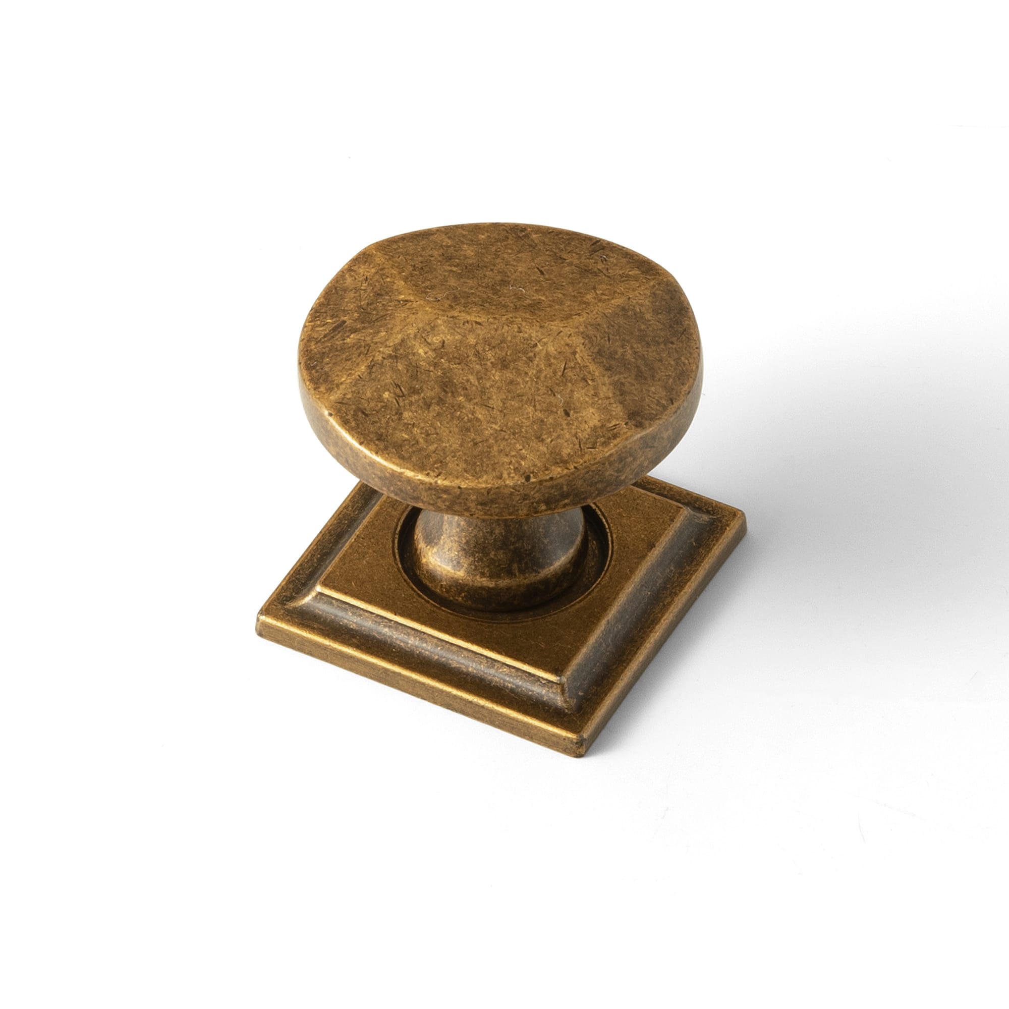 Goo-Ki Antique Brass / F32 / 6 Pack Traditional Aged Bronze Zinc Alloy Cabinet Knob, Elegant Round Knob with Decorative Back Plate for Kitchen & Bathroom Cabinets