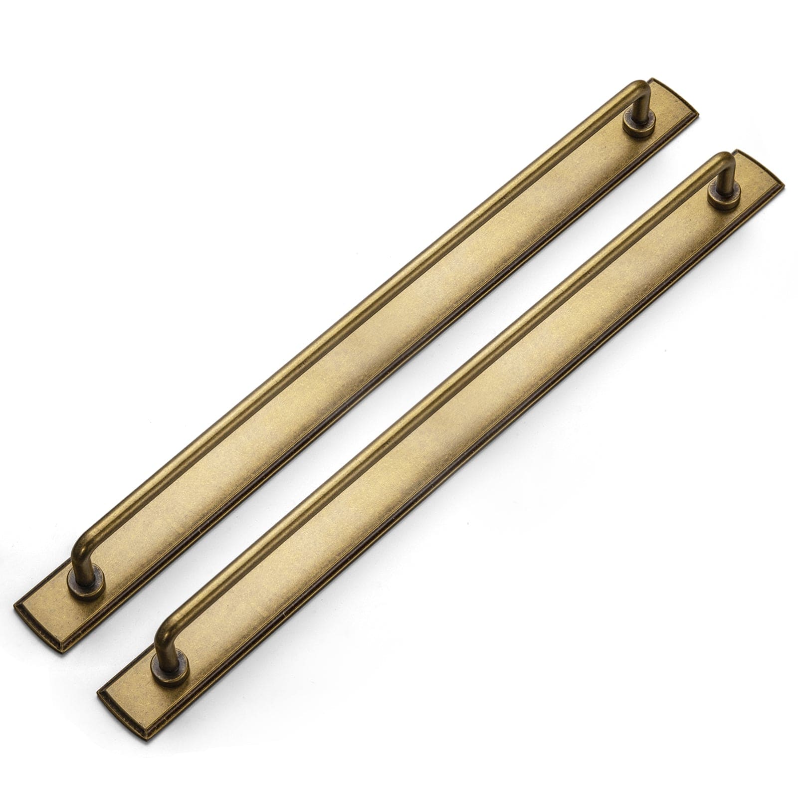 Goo-Ki Antique Brass / G011 / 12.6'' Hole Center 2 Pack Cabinet Bar Pulls with Back Plate Vintage Drawer Handles Home Improvement Hardware
