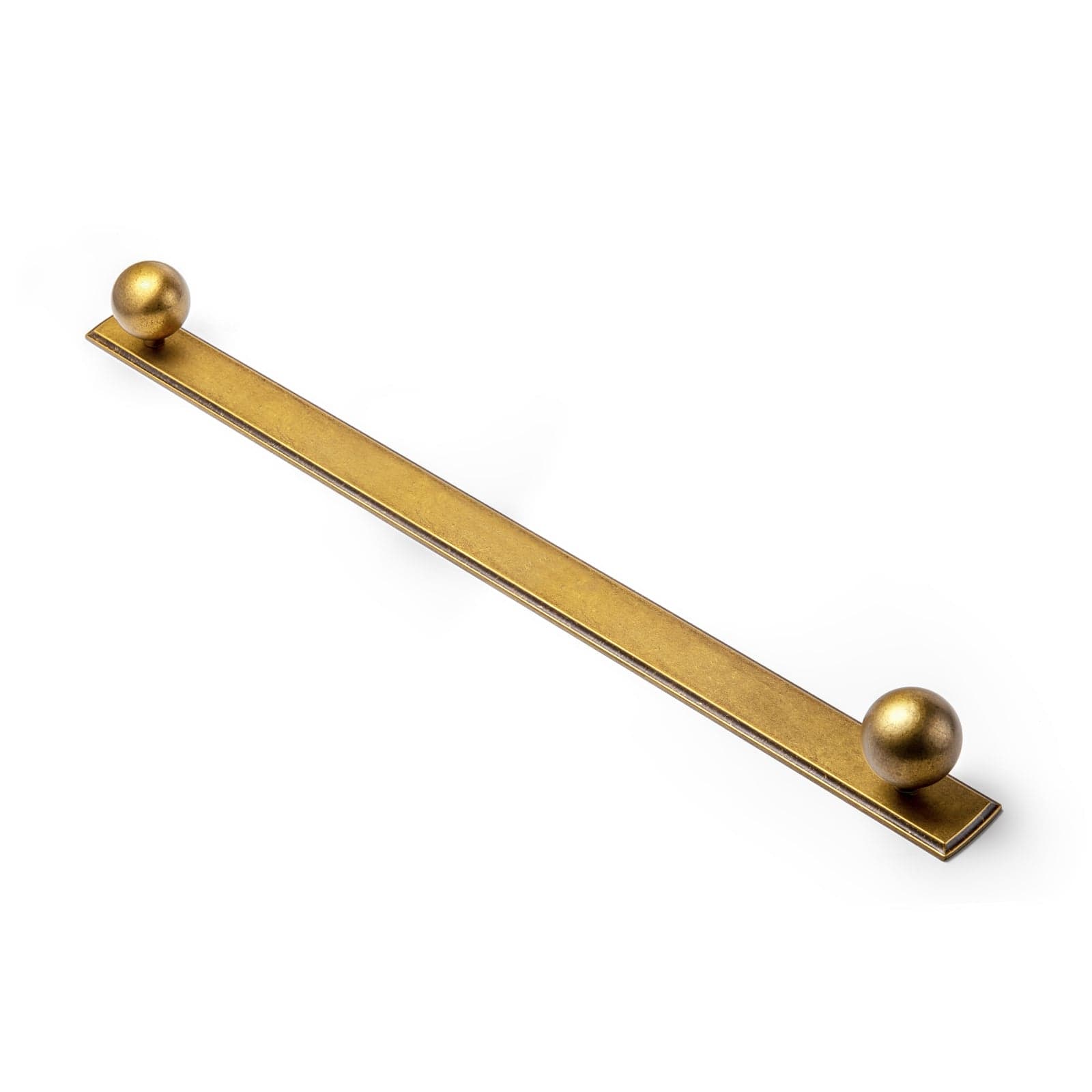 Goo-Ki Antique Brass / G011 / 12.6'' Hole Center - 2 Pack Round Cabinet Knobs with Back Plate Zinc Alloy Cabinet Handle with Long Back Plate