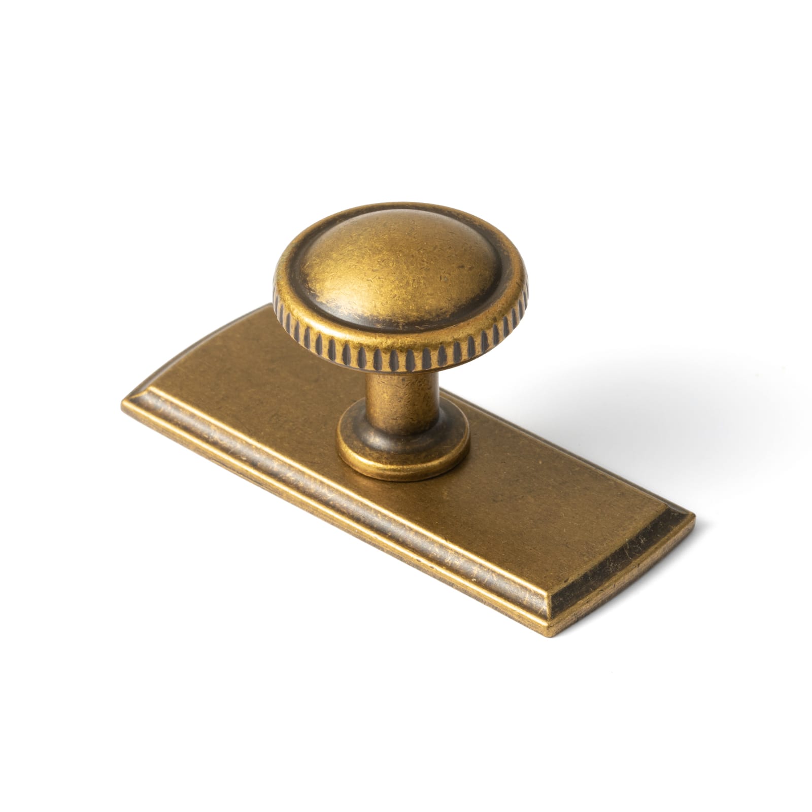 Goo-Ki Antique Brass / G011 / 6 Pack Knurled Rim Round Cabinet Knobs, Solid Zinc Alloy Mushroom Drawer Knob for Cabinet Doors, Chest of Drawers