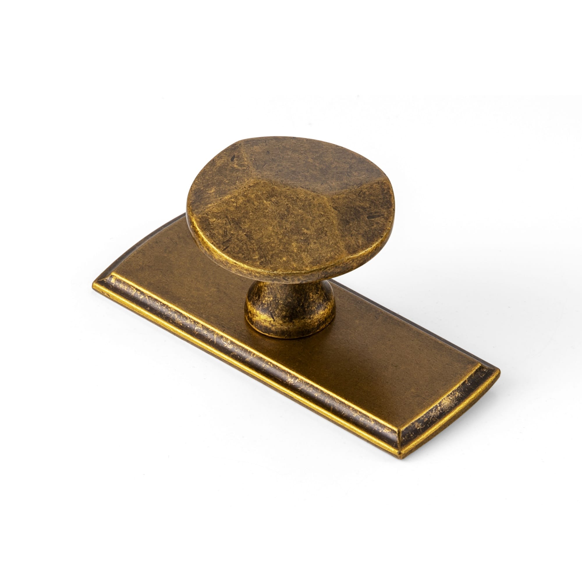 Goo-Ki Antique Brass / G011 / 6 Pack Traditional Aged Bronze Zinc Alloy Cabinet Knob, Elegant Round Knob with Decorative Back Plate for Kitchen & Bathroom Cabinets