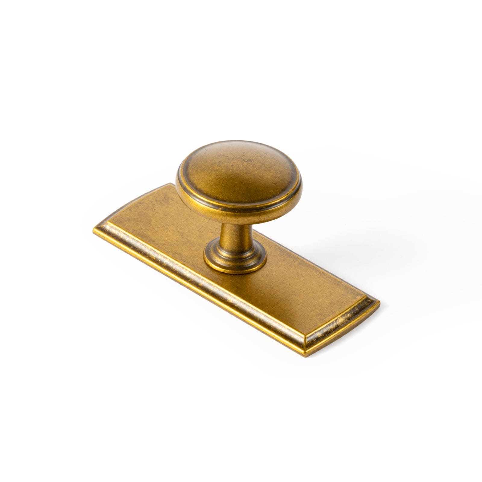 Goo-Ki Antique Brass / G011 / 6 Pack Vintage Retro Bronze Drawer Knob Kitchen Hardware Single Hole Cabinet Knobs with Back Plate