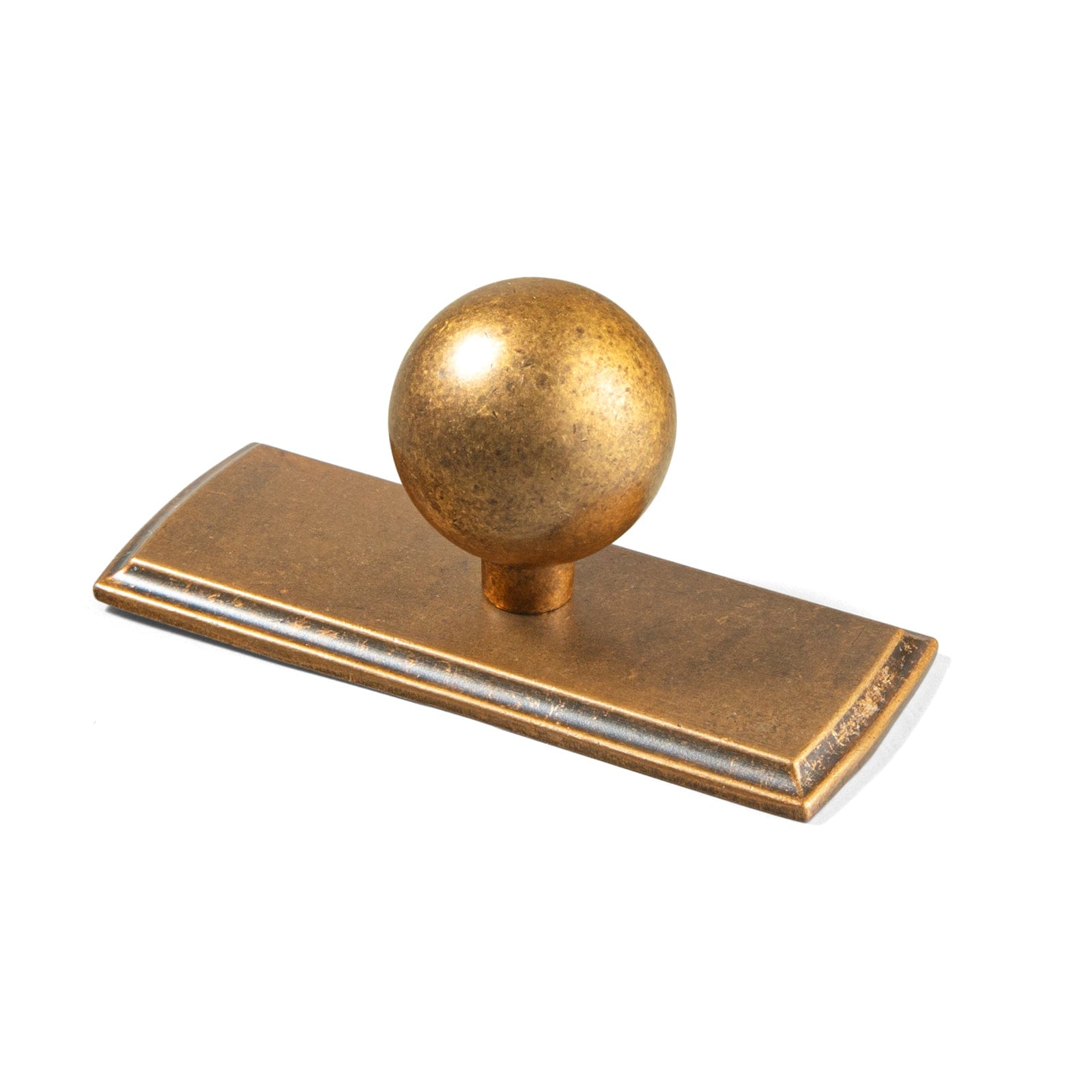 Goo-Ki Antique Brass / G011 / Single Hole Small Knob - 6 Pack Round Cabinet Knobs with Back Plate Zinc Alloy Cabinet Handle with Long Back Plate