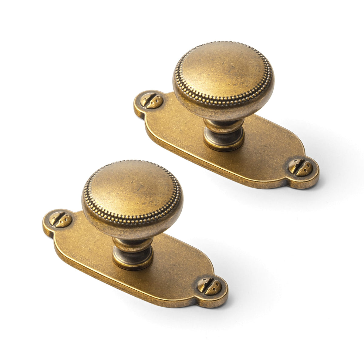 Goo-Ki Antique Brass / G013 / 6 Pack Classic Zinc Alloy Cabinet Knobs with Beaded Edge Vintage Style Drawer Hardware