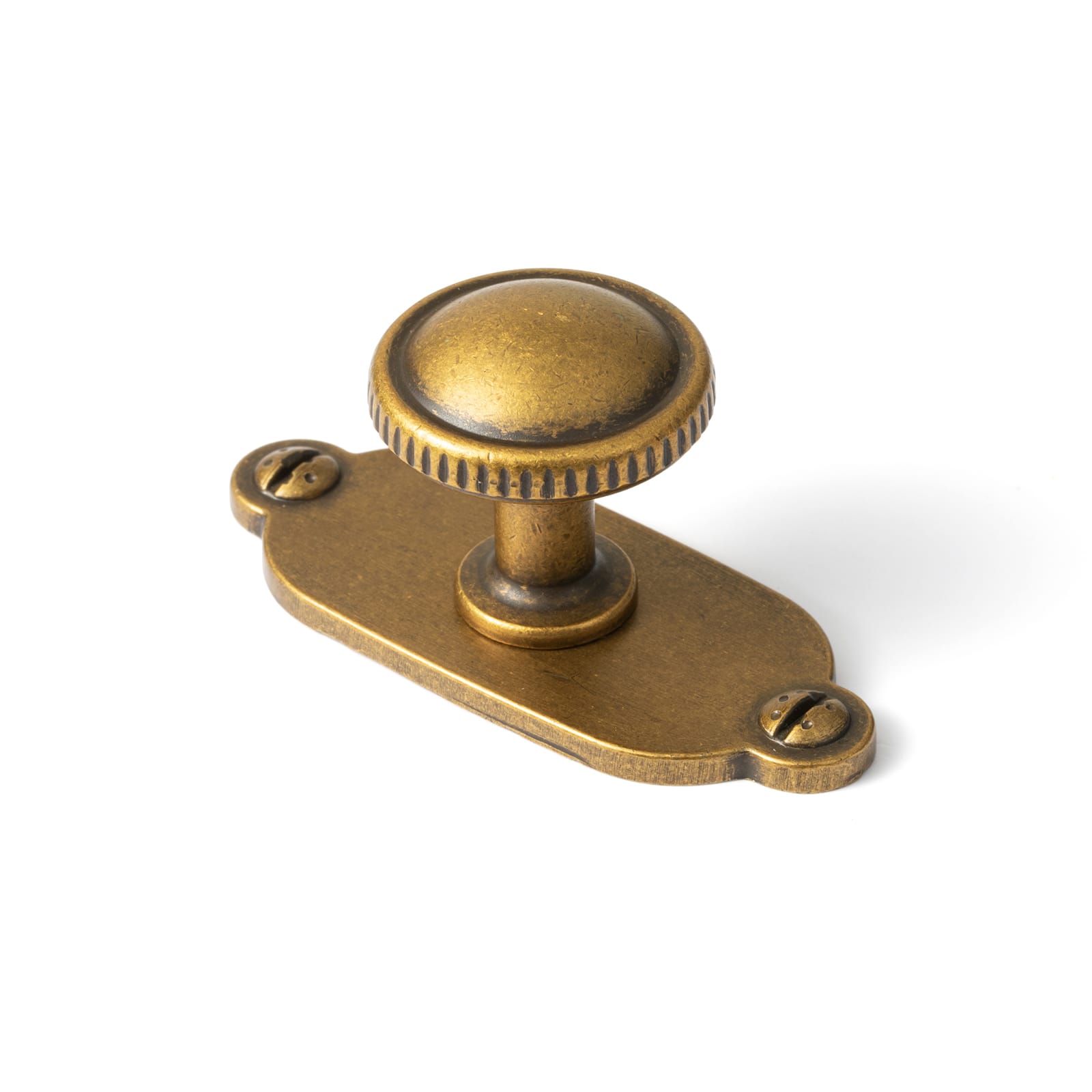 Goo-Ki Antique Brass / G013 / 6 Pack Knurled Rim Round Cabinet Knobs, Solid Zinc Alloy Mushroom Drawer Knob for Cabinet Doors, Chest of Drawers