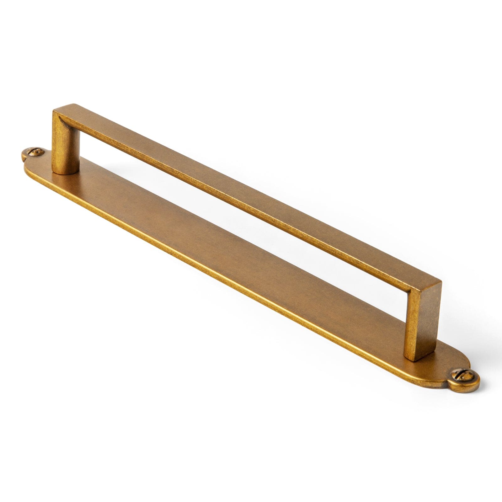 Goo-Ki Antique Brass / G013 / 7.6'' Hole Center 2 Pack Long Cabinet Bar Pulls with Back Plates Solid Drawer Handles Set