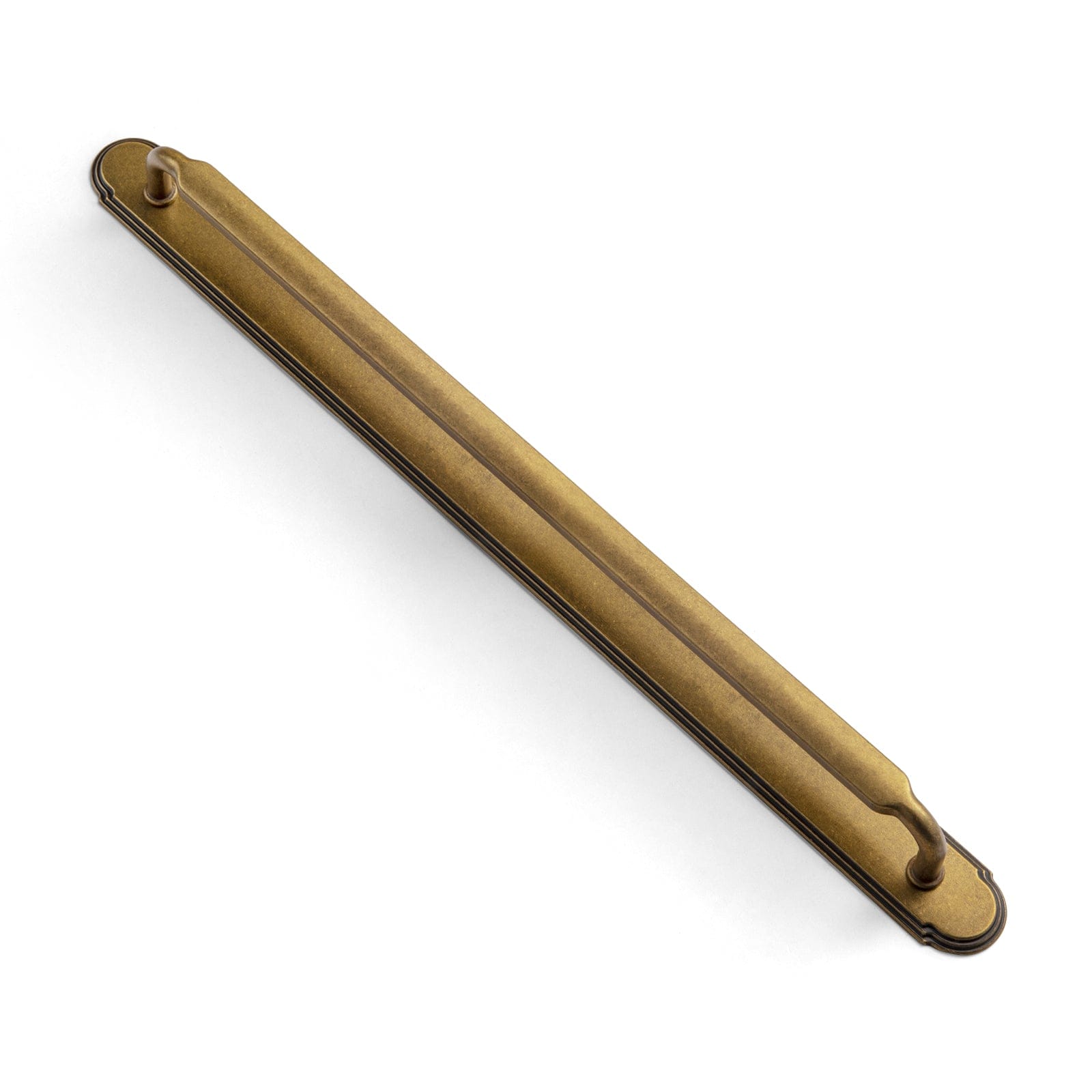 Goo-Ki Antique Brass / G014 / 12.6'' Hole Center 2 Pack Antique Brass Cabinet Pulls with Back Plate Zinc Alloy Drawer Handle with Long Back Plate