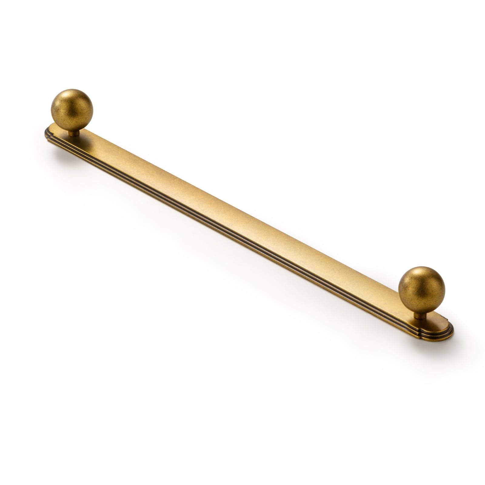 Goo-Ki Antique Brass / G014 / 12.6'' Hole Center 2 Pack Round Cabinet Knobs with Back Plate Zinc Alloy Cabinet Handle with Long Back Plate