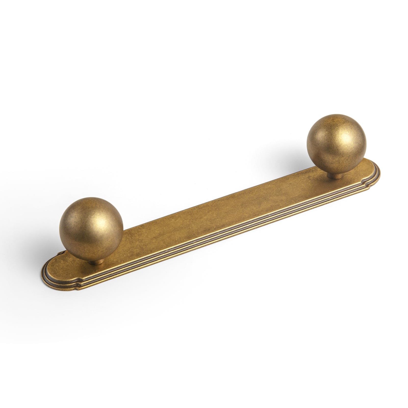 Goo-Ki Antique Brass / G014 / 5'' Hole Center 2 Pack Round Cabinet Knobs with Back Plate Zinc Alloy Cabinet Handle with Long Back Plate