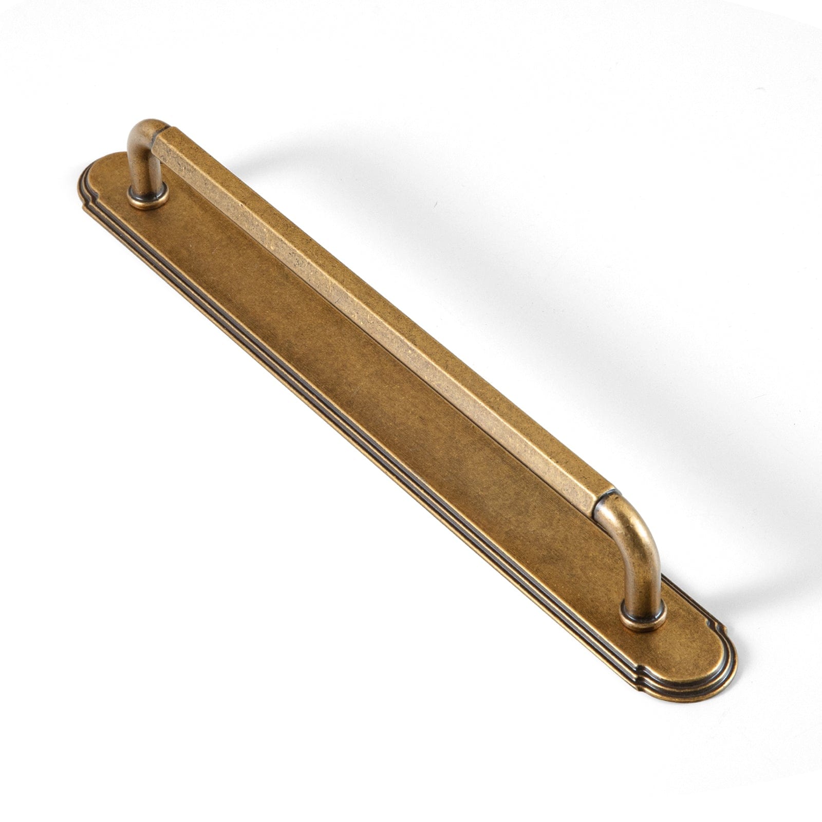 Goo-Ki Antique Brass / G014 / 7.6'' Hole Center 2 Pack Affordable Luxury Vintage Drawer Pulls with Back Plates Set for Kitchen