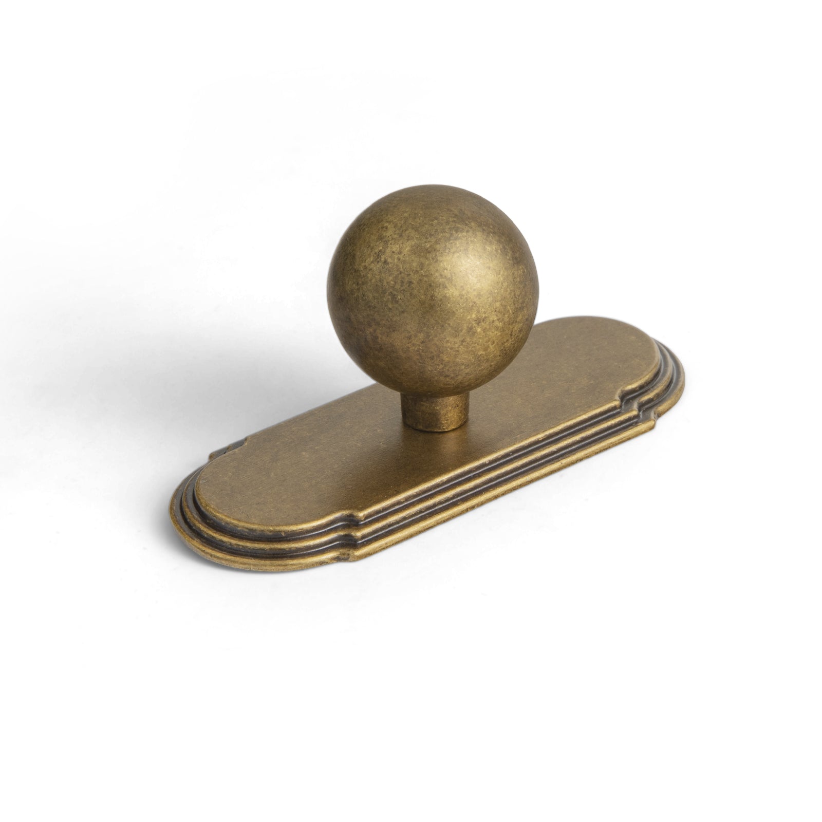 Goo-Ki Antique Brass / G014 / Single Hole Small Knob - 6 Pack Round Cabinet Knobs with Back Plate Zinc Alloy Cabinet Handle with Long Back Plate