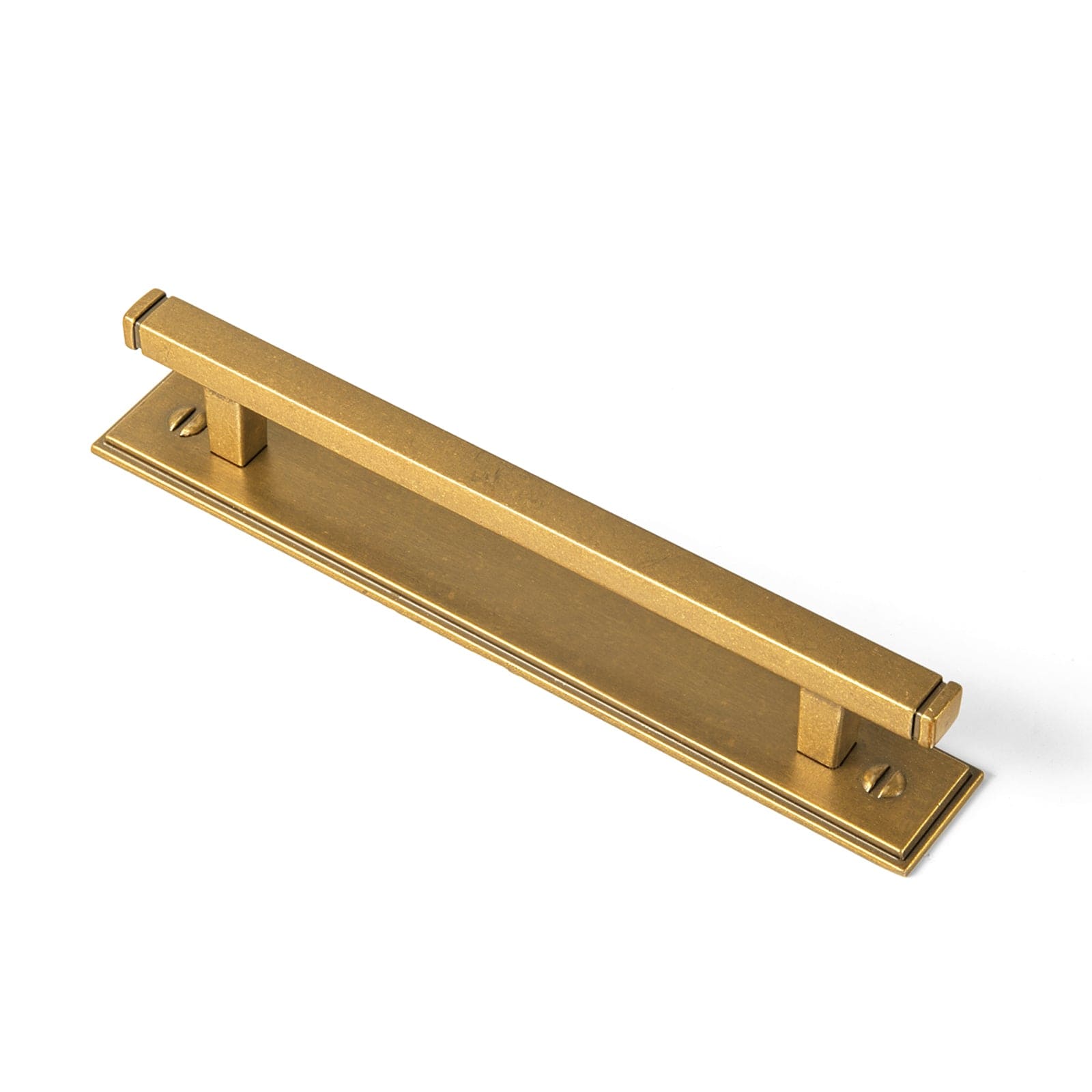 Goo-Ki Antique Brass / G015 / 5'' Hole Center 2 Pack Antique Brass Zinc Alloy Cabinet Pulls with Back Plate Kitchen Hardware Bar Handles