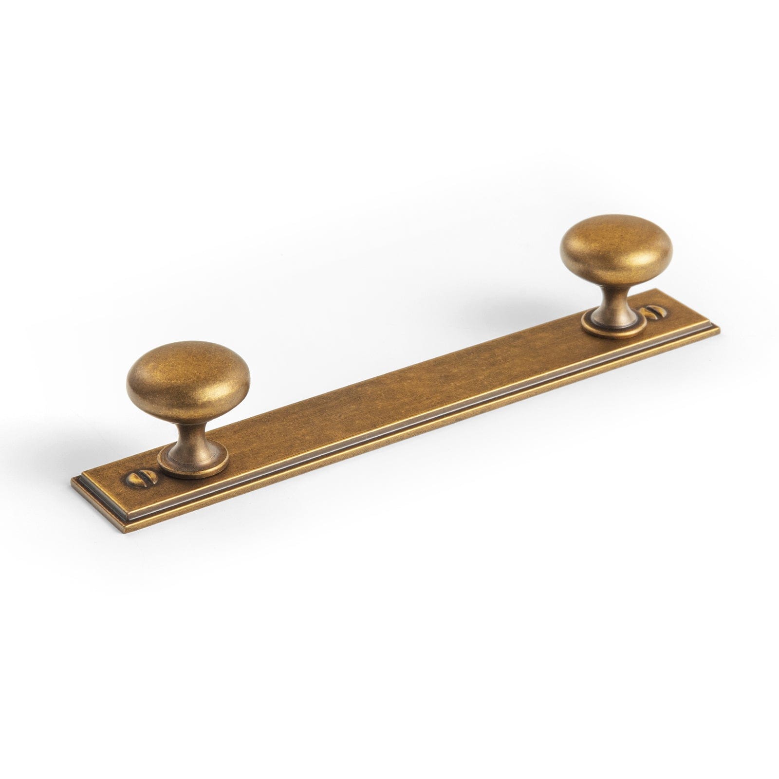 Goo-Ki Antique Brass / G015 / 5'' Hole Center 2 Pack Antique Brass Zinc Alloy Double Knobs with Long Back Plate Cabinet Hardware