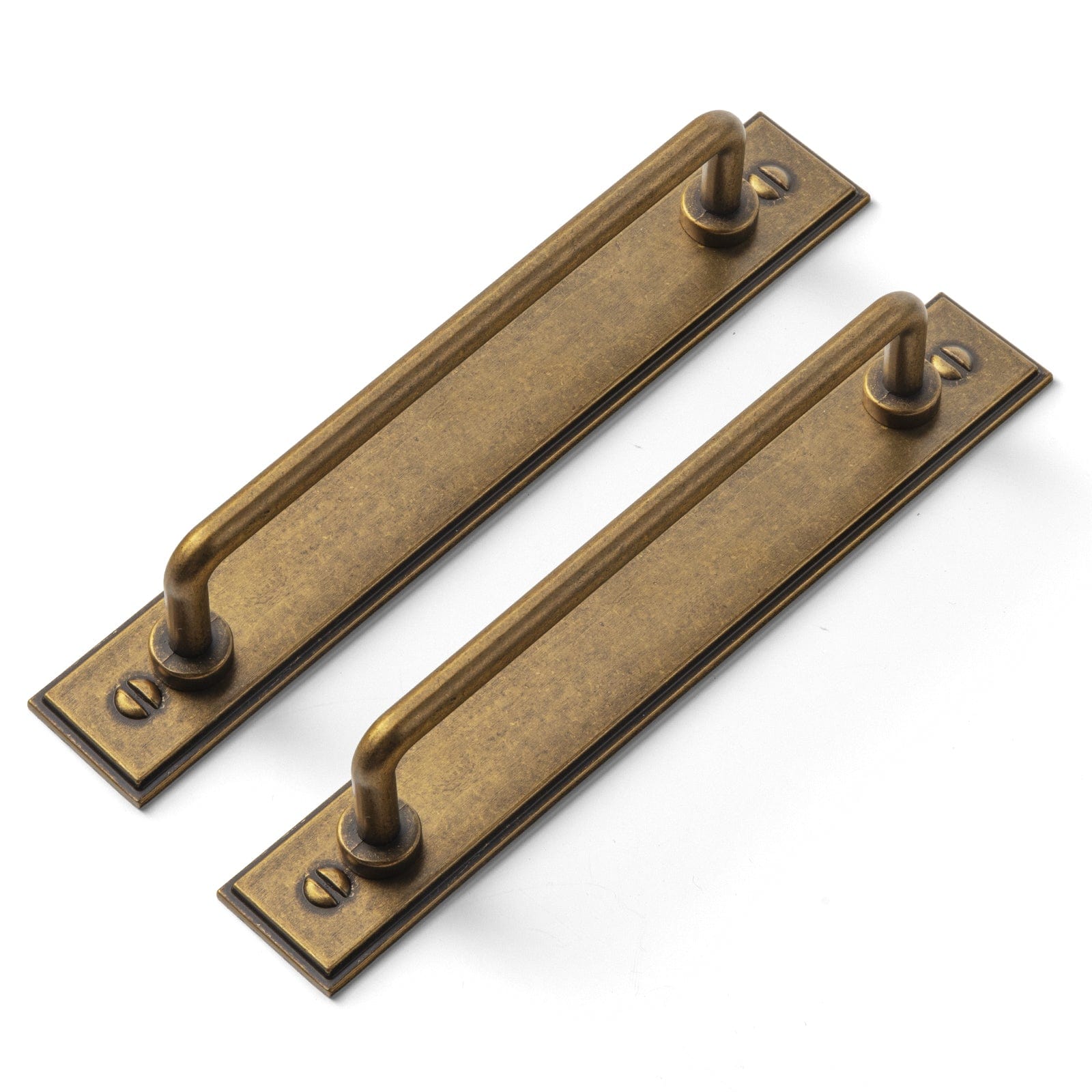 Goo-Ki Antique Brass / G015 / 5'' Hole Center 2 Pack Cabinet Bar Pulls with Back Plate Vintage Drawer Handles Home Improvement Hardware