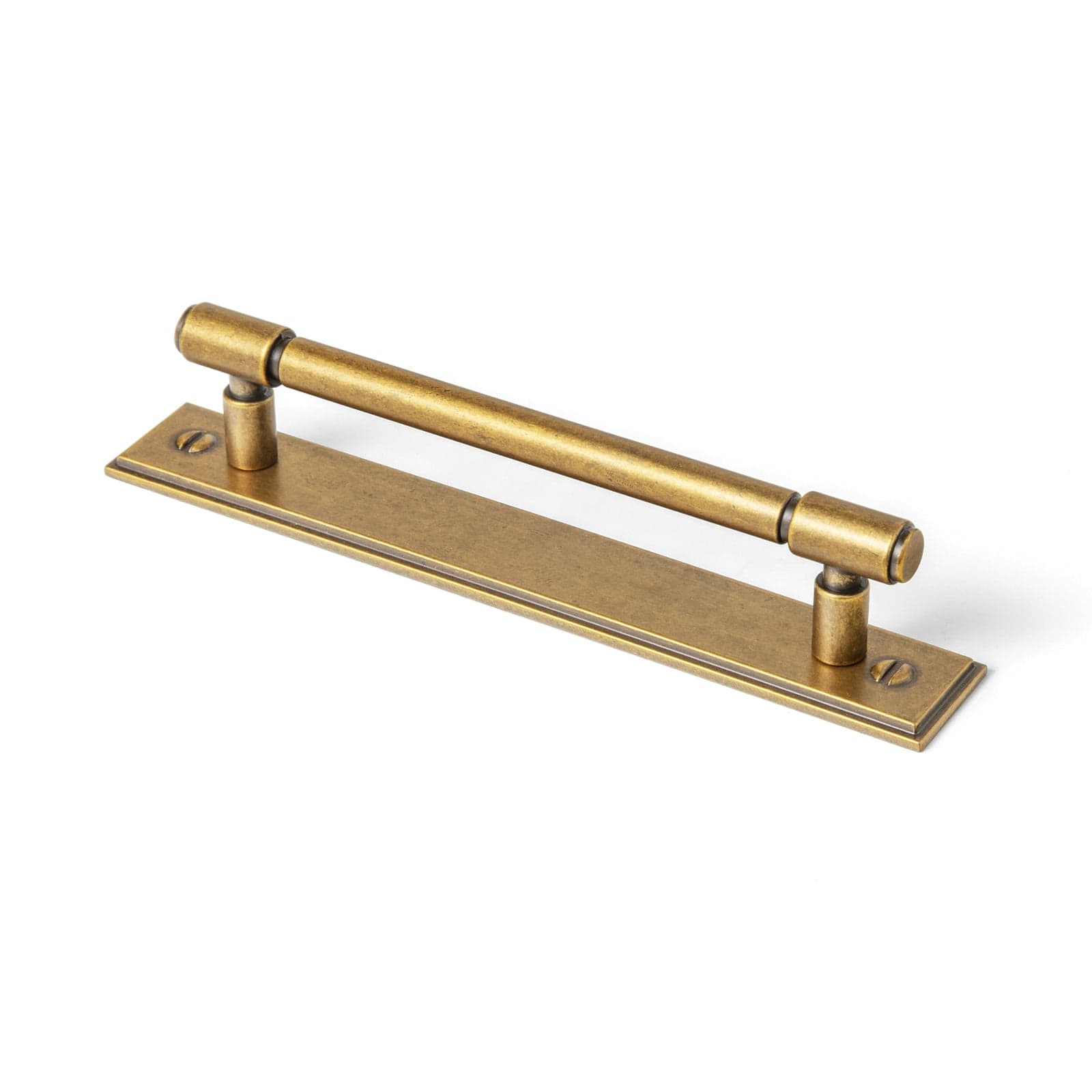 Goo-Ki Antique Brass / G015 / 5'' Hole Center 2 Pack Vintage Bronze Kitchen Drawer Bar Pulls with Back Plate for Cupboard Closet Wardrobe