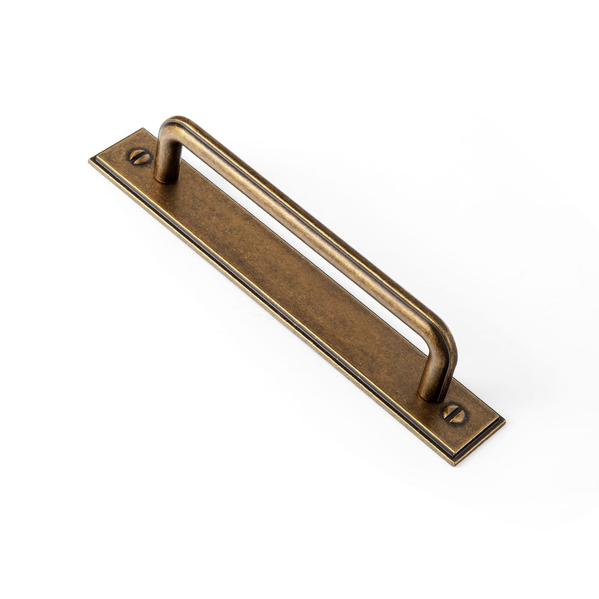 Goo-Ki Antique Brass / G015 / 5'' Hole Center 2 Pack Zinc Alloy U-Shaped Cabinet Handles, Vintage Drawer Pulls with Backplate for Kitchen & Bathroom Cabinetry