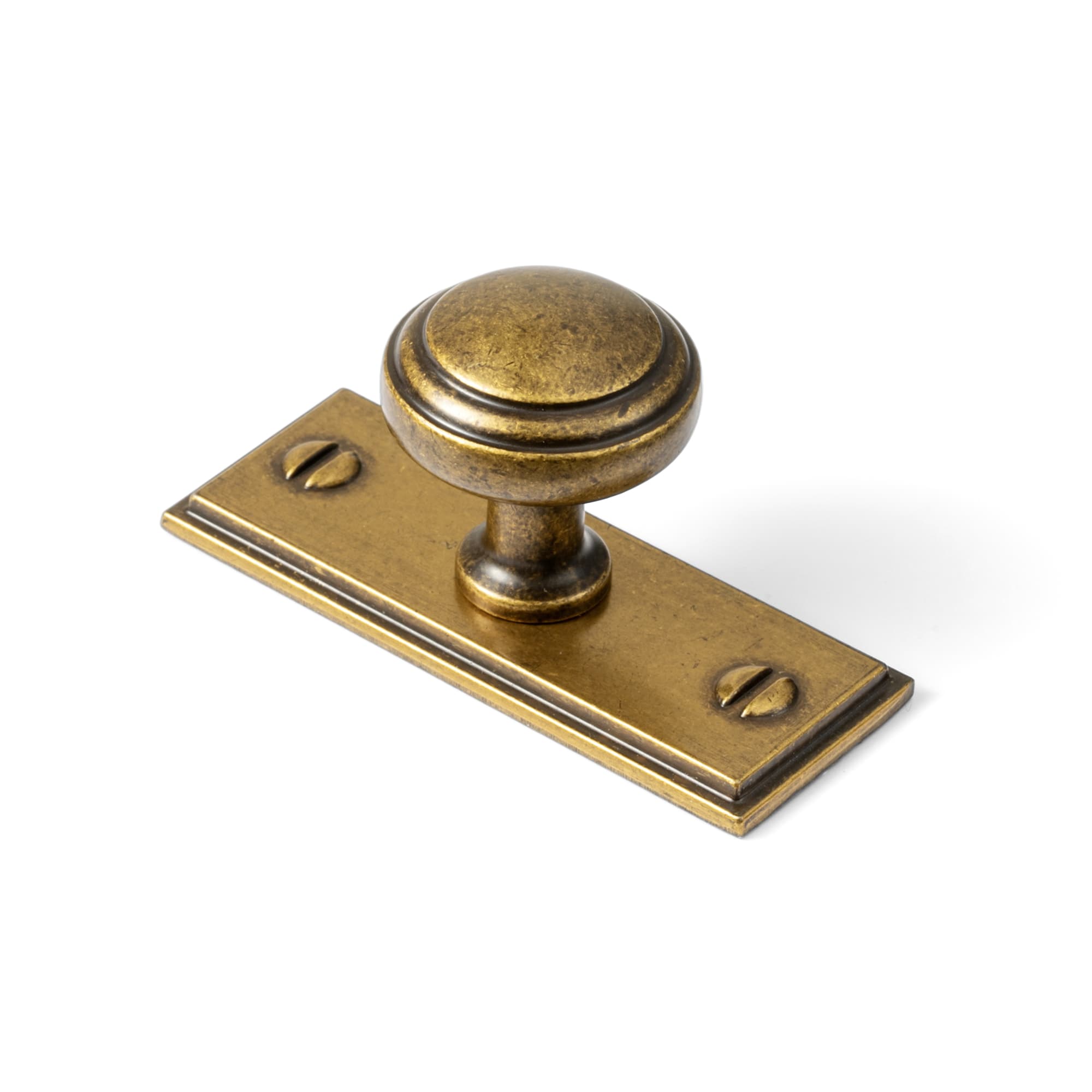 Goo-Ki Antique Brass / G015 / 6 Pack Round Mushroom Cabinet Knobs, Solid Zinc Alloy Single Hole Drawer Knobs, Vintage Furniture Hardware