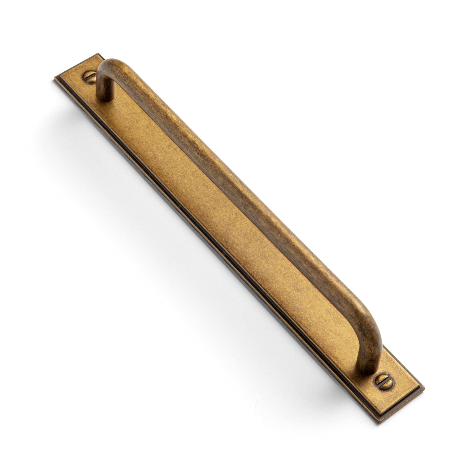 Goo-Ki Antique Brass / G015 / 7.6'' Hole Center 2 Pack Modern Geometric Zinc Alloy Cabinet Pulls with Back Plate Sleek Curved Sturdy Cabinet Handles