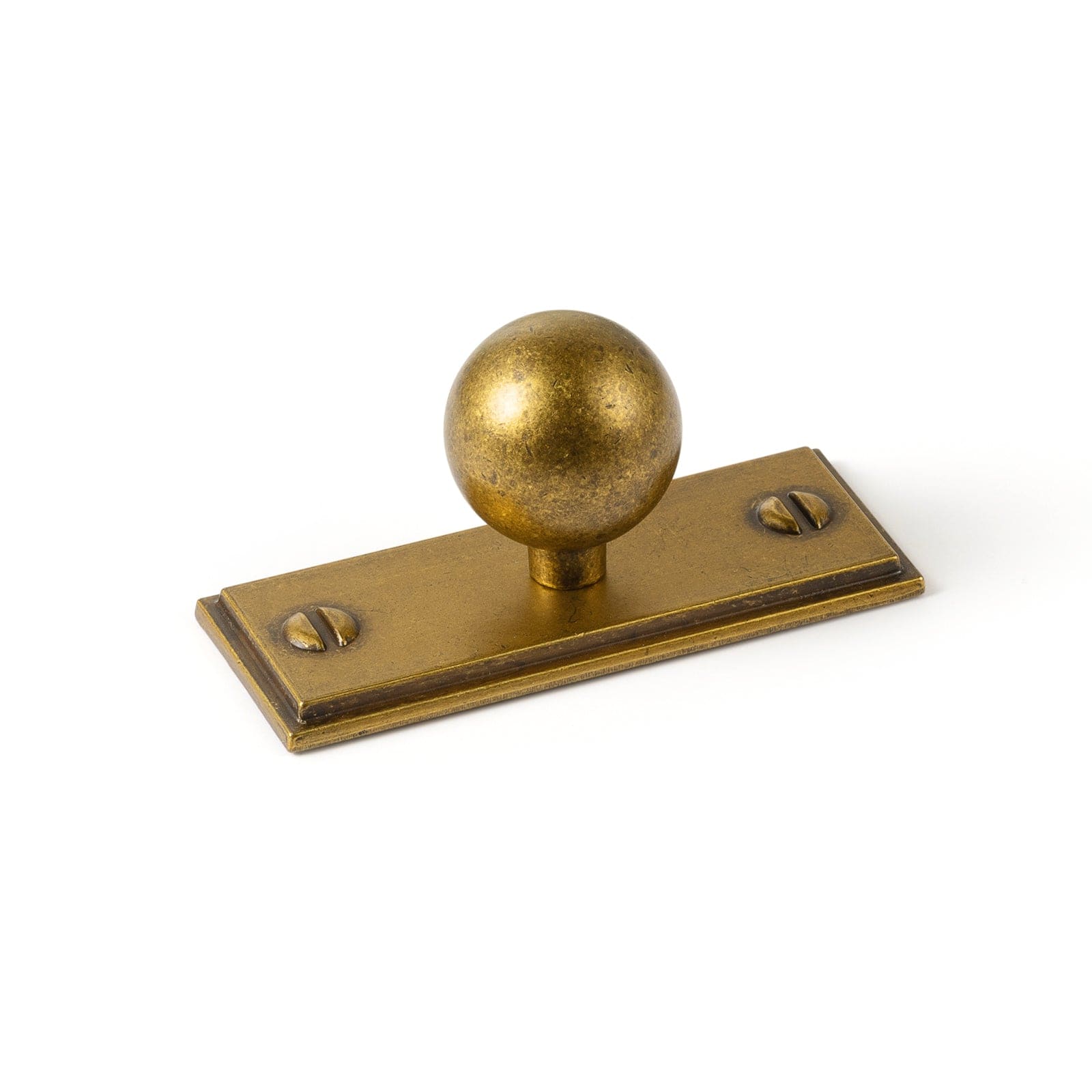 Goo-Ki Antique Brass / G015 / Single Hole Small Knob - 6 Pack Round Cabinet Knobs with Back Plate Zinc Alloy Cabinet Handle with Long Back Plate