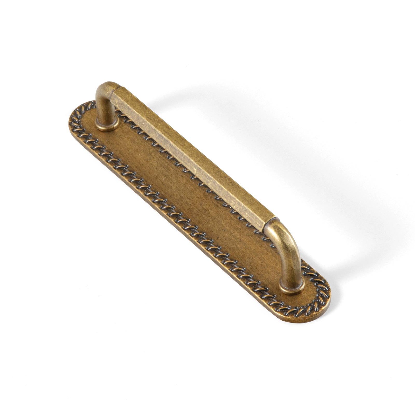 Goo-Ki Antique Brass / G016 / 5'' Hole Center 2 Pack Affordable Luxury Vintage Drawer Pulls with Back Plates Set for Kitchen
