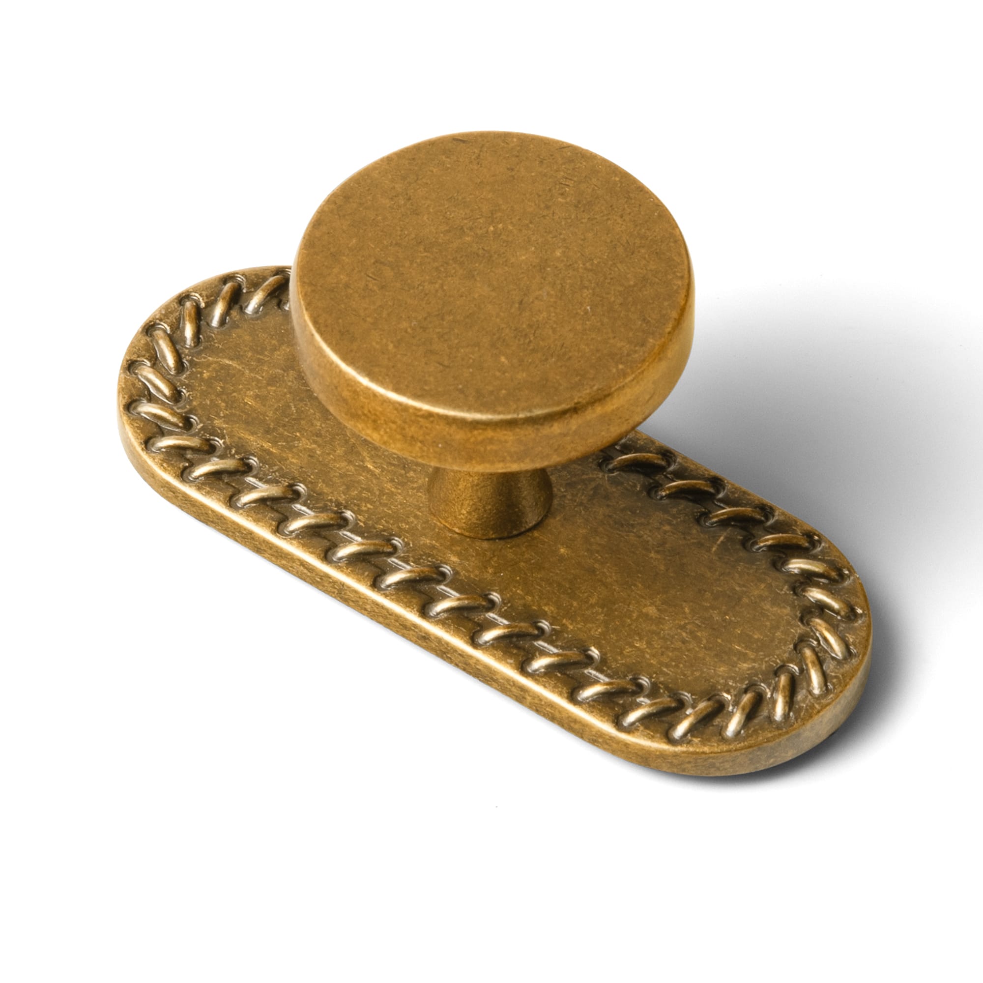 Goo-Ki Antique Brass / G016 / 6 Pack Antique Brass Cabinet Knobs with Back Plates Ornate Cabinet Pulls for Kitchen Cabinet Hardware